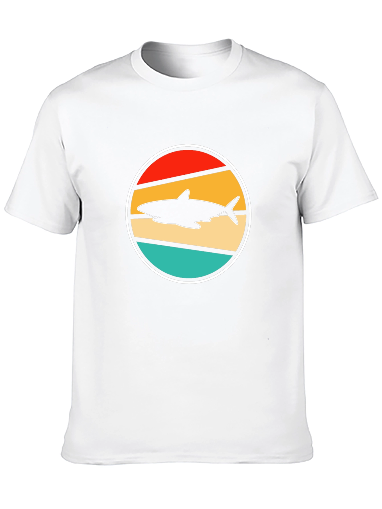 Retro Shark T-Shirt - Vintage Sunset Design