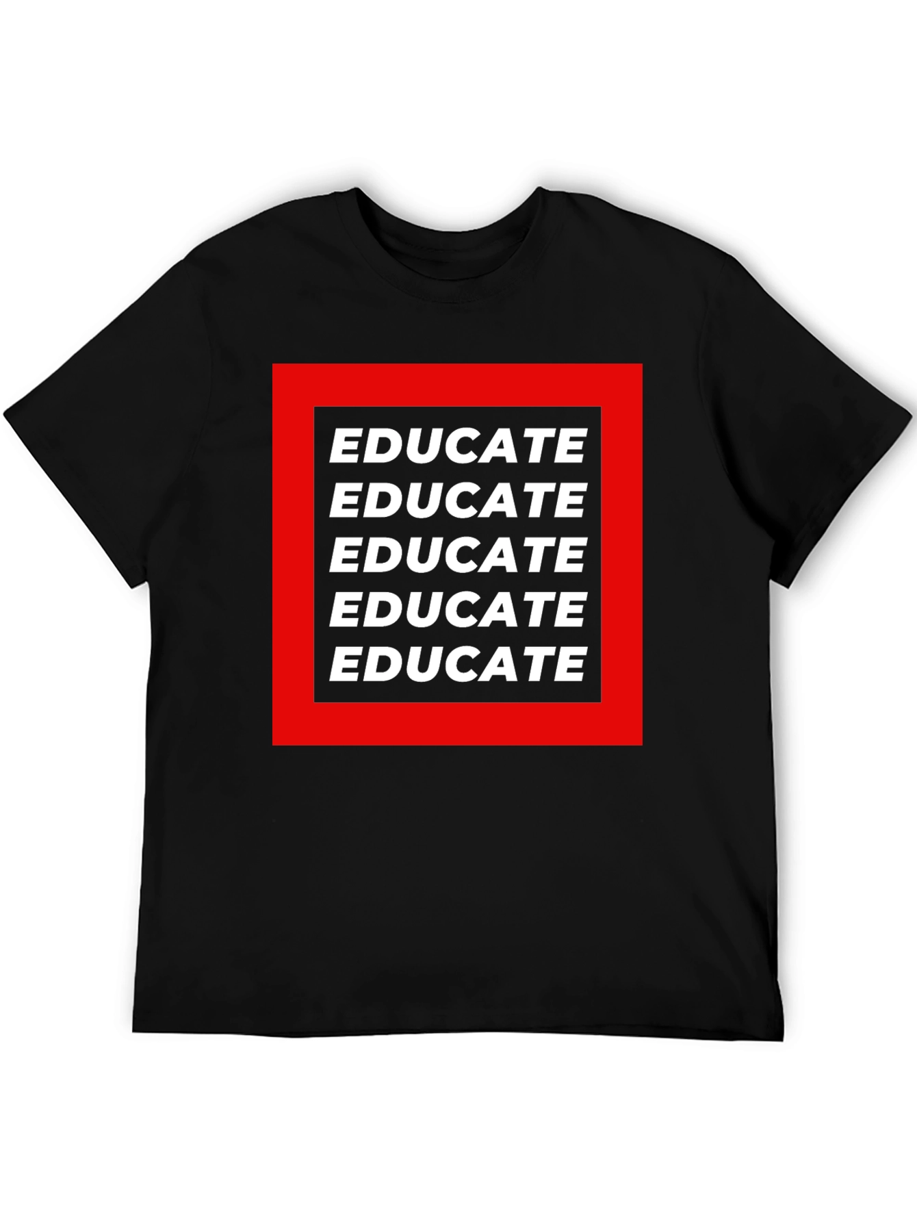 Educate Graphic Tee - Black Cotton T-Shirt