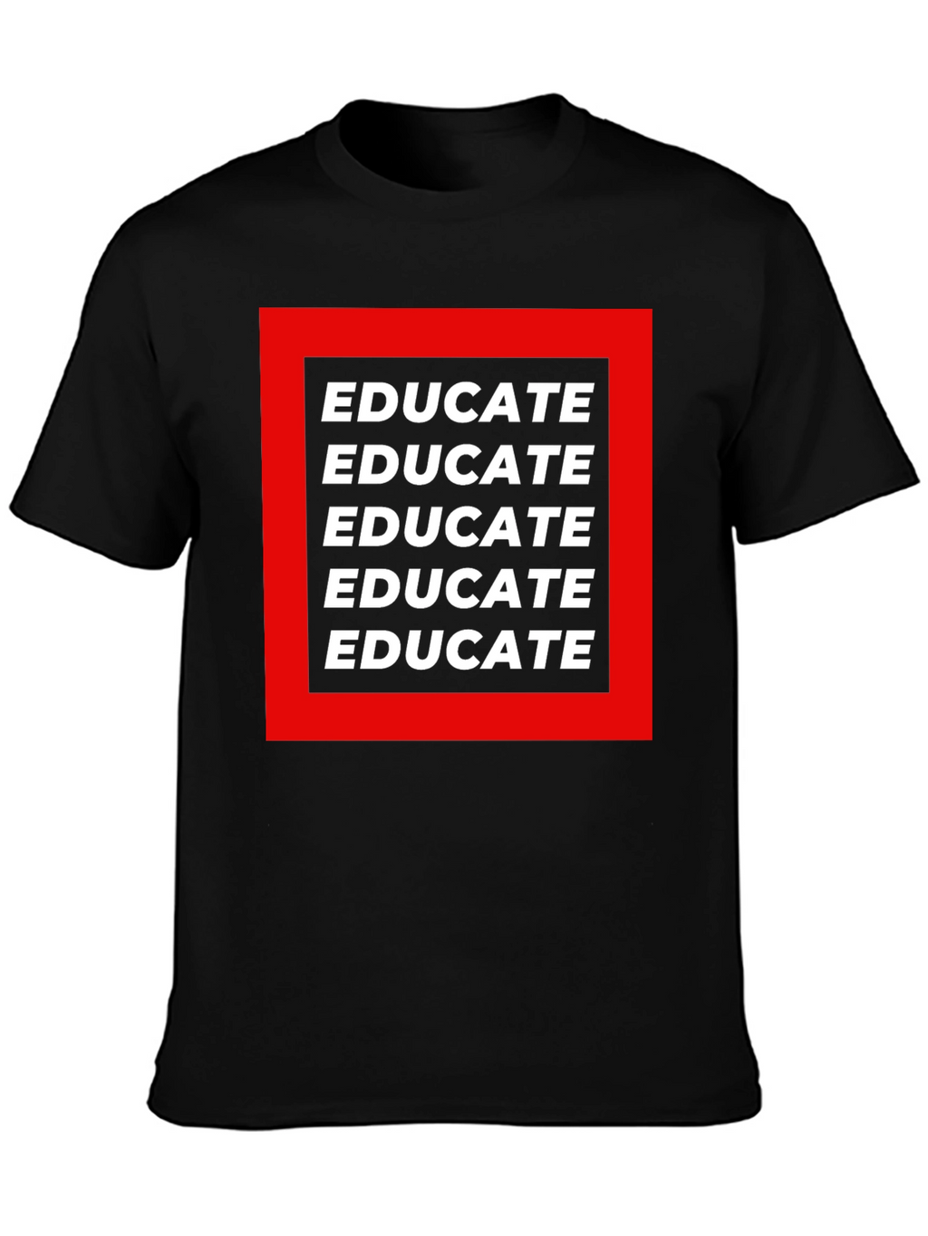 Educate Graphic Tee - Black Cotton T-Shirt