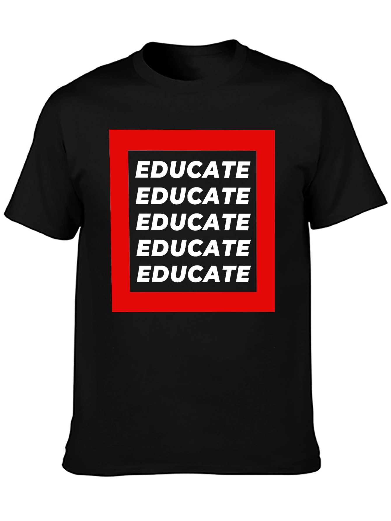 Educate Graphic Tee - Black Cotton T-Shirt