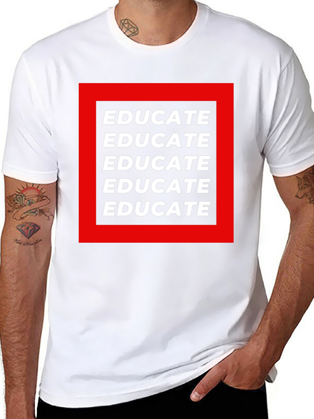 Educate Graphic Tee - Black Cotton T-Shirt