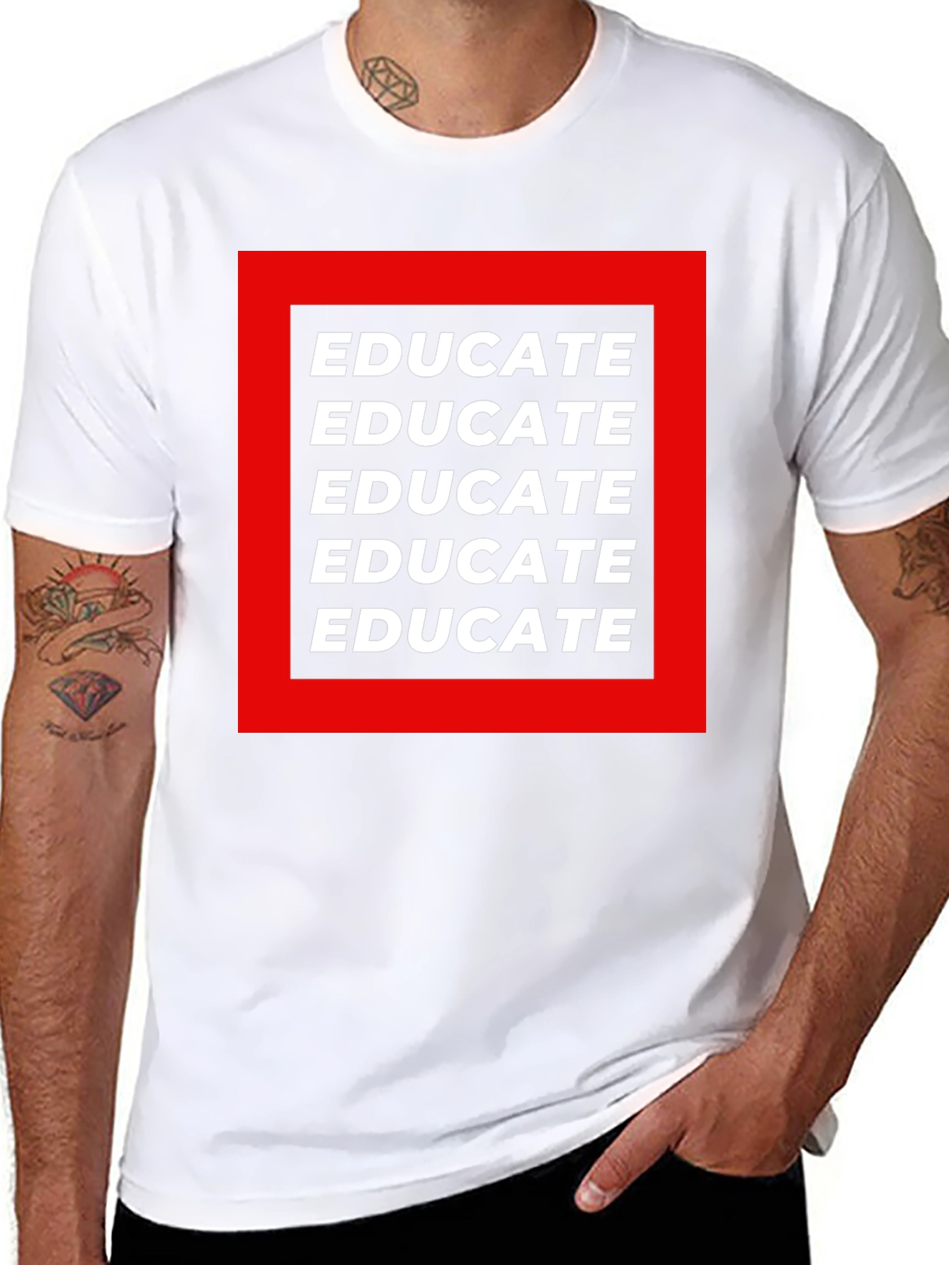 Educate Graphic Tee - Black Cotton T-Shirt