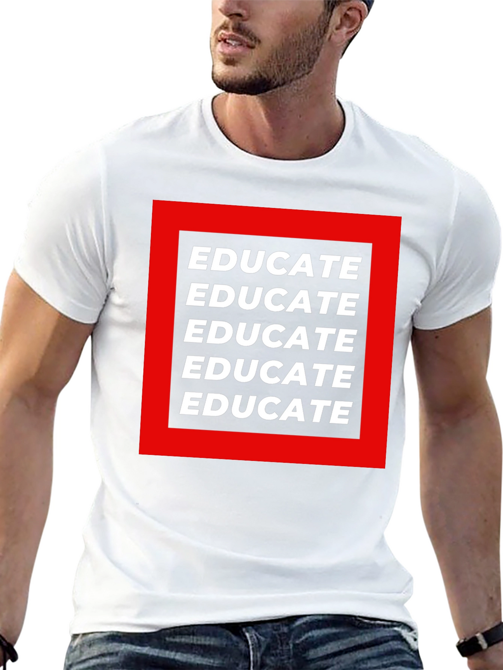 Educate Graphic Tee - Black Cotton T-Shirt