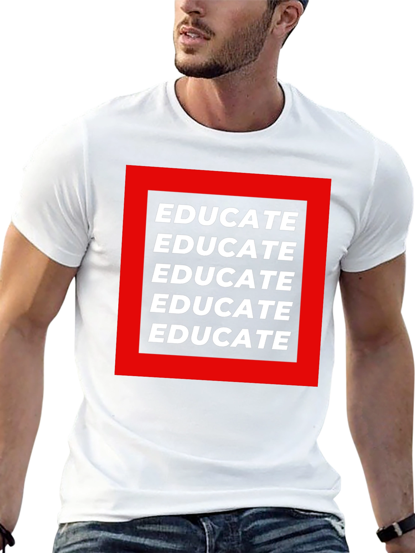 Educate Graphic Tee - Black Cotton T-Shirt