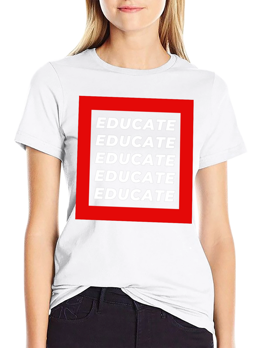 Educate Graphic Tee - Black Cotton T-Shirt