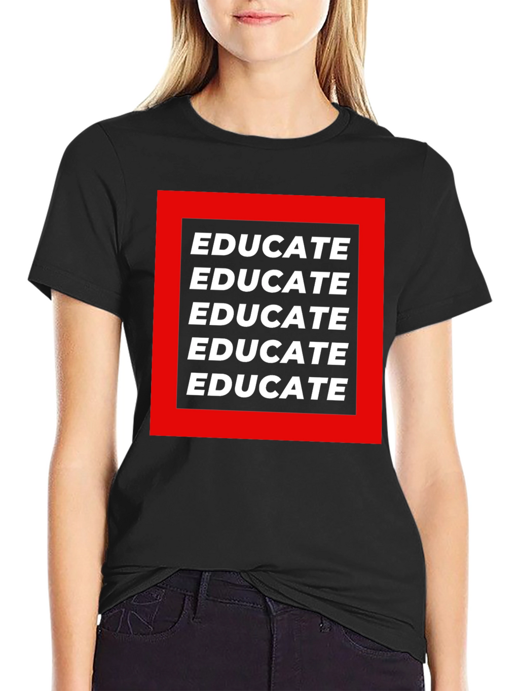 Educate Graphic Tee - Black Cotton T-Shirt