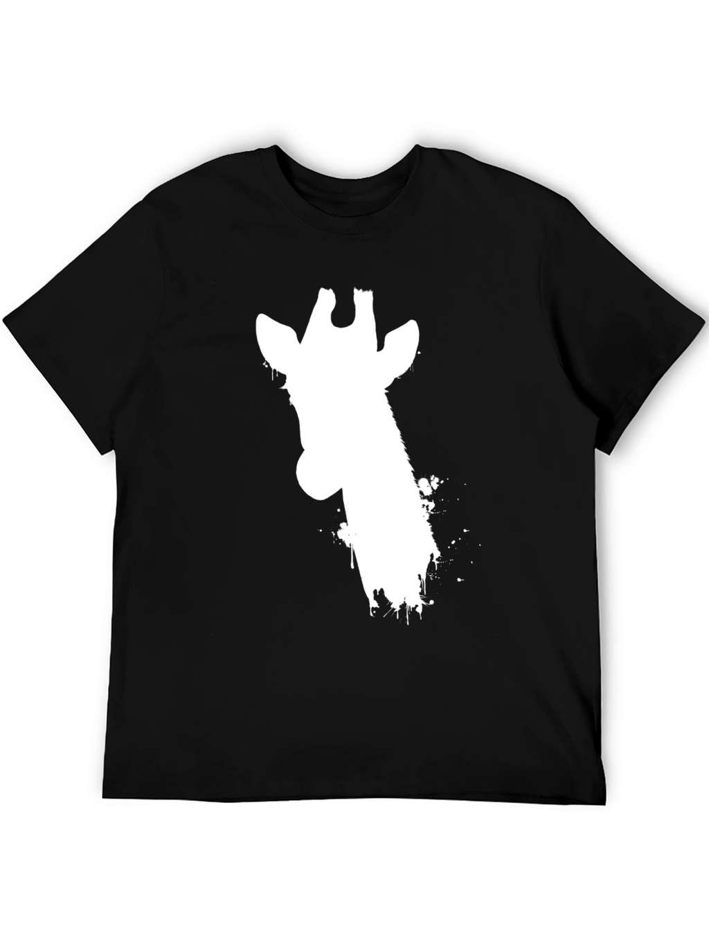 Giraffe Silhouette Graphic Tee - Black Cotton T-Shirt