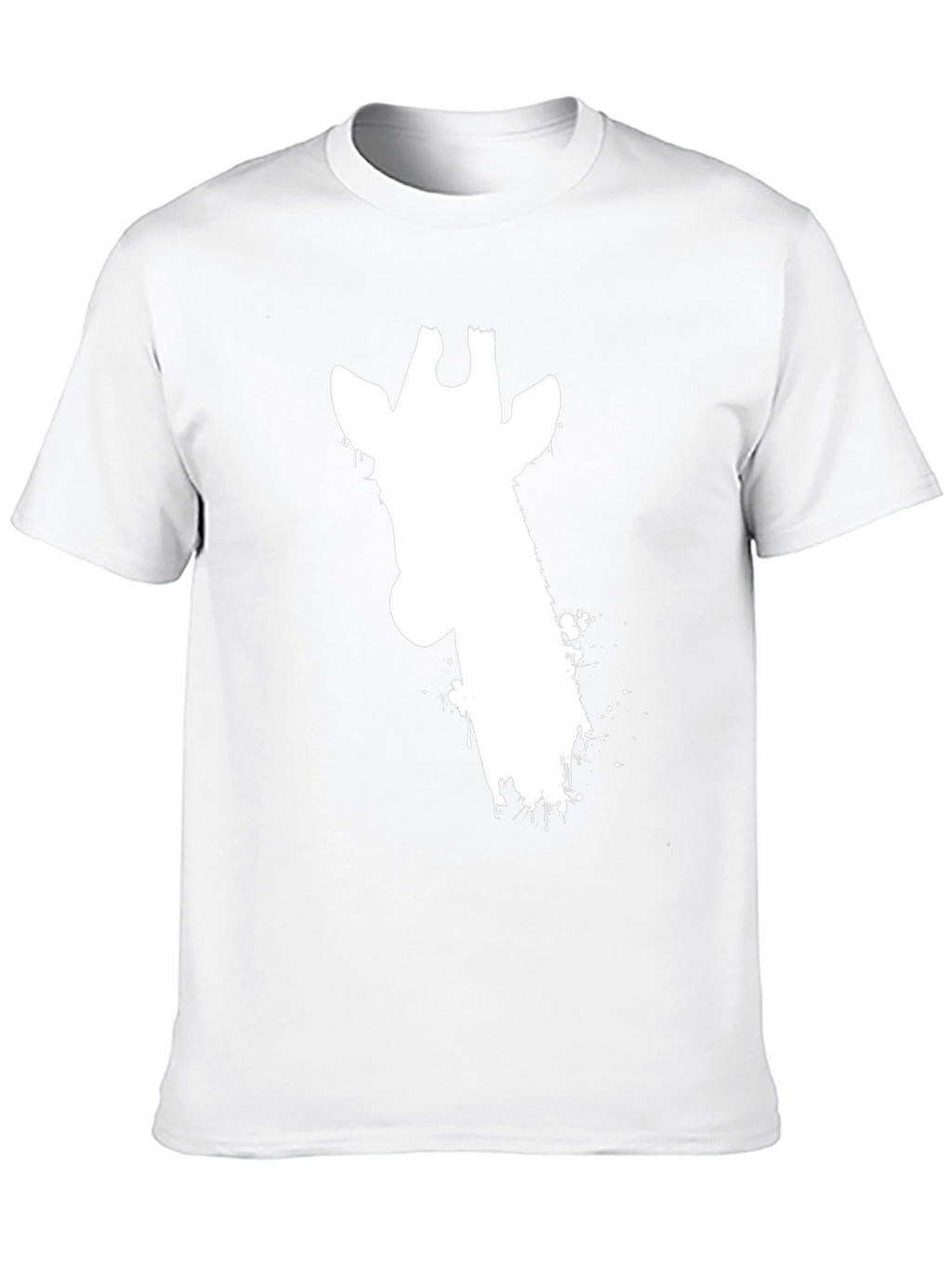 Giraffe Silhouette Graphic Tee - Black Cotton T-Shirt