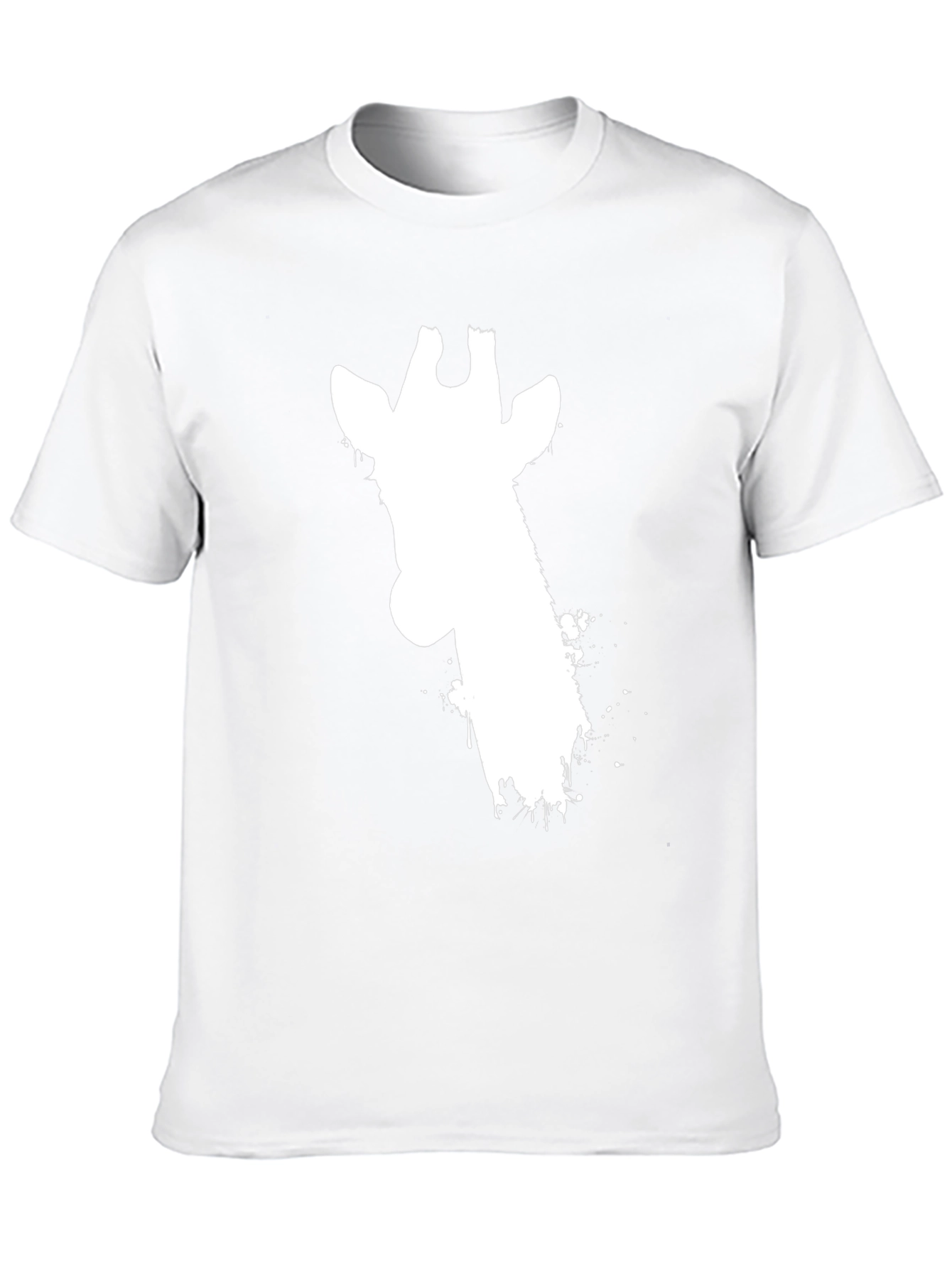 Giraffe Silhouette Graphic Tee - Black Cotton T-Shirt