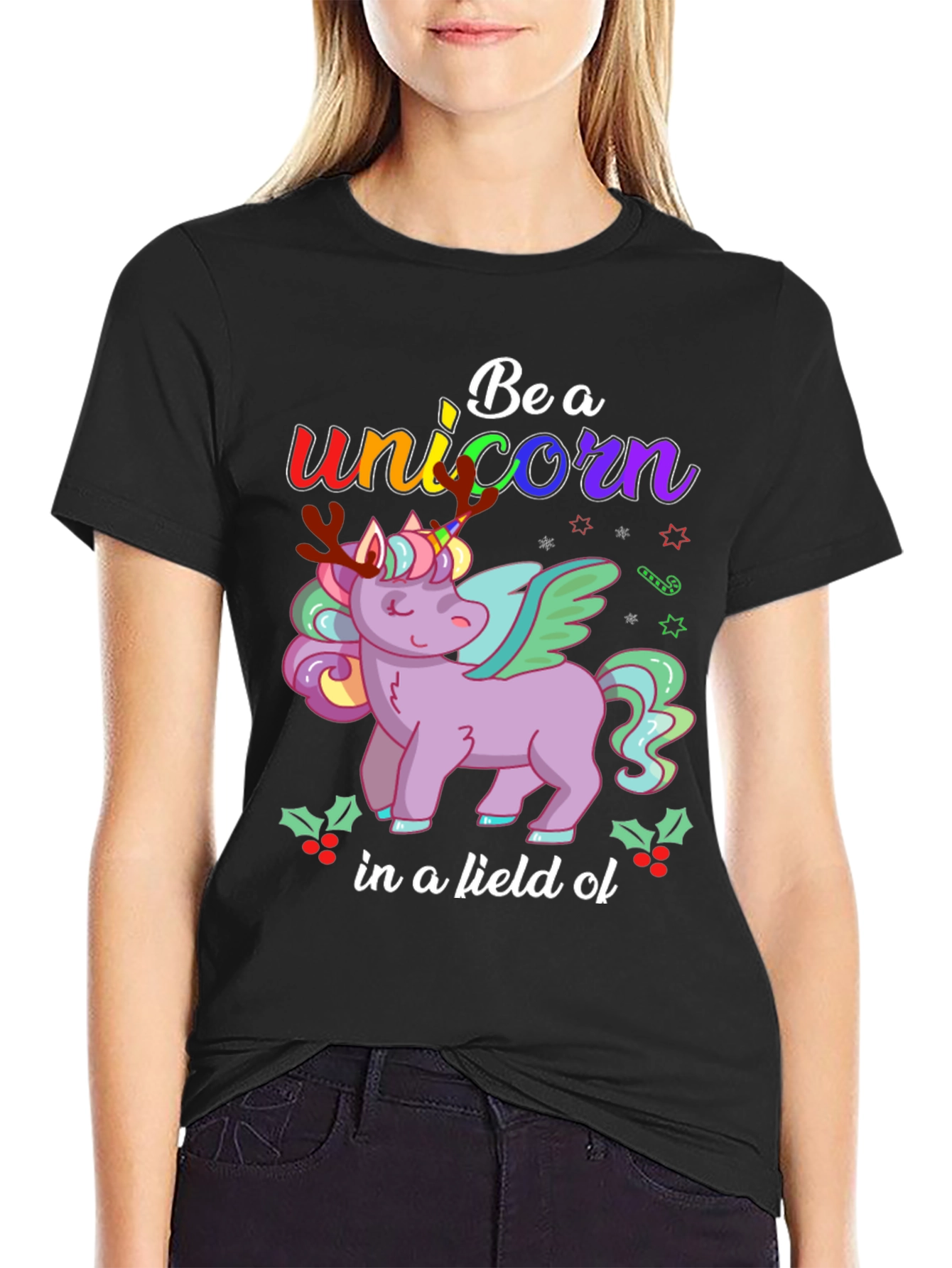 Be A Unicorn Tee - Christmas Unicorn