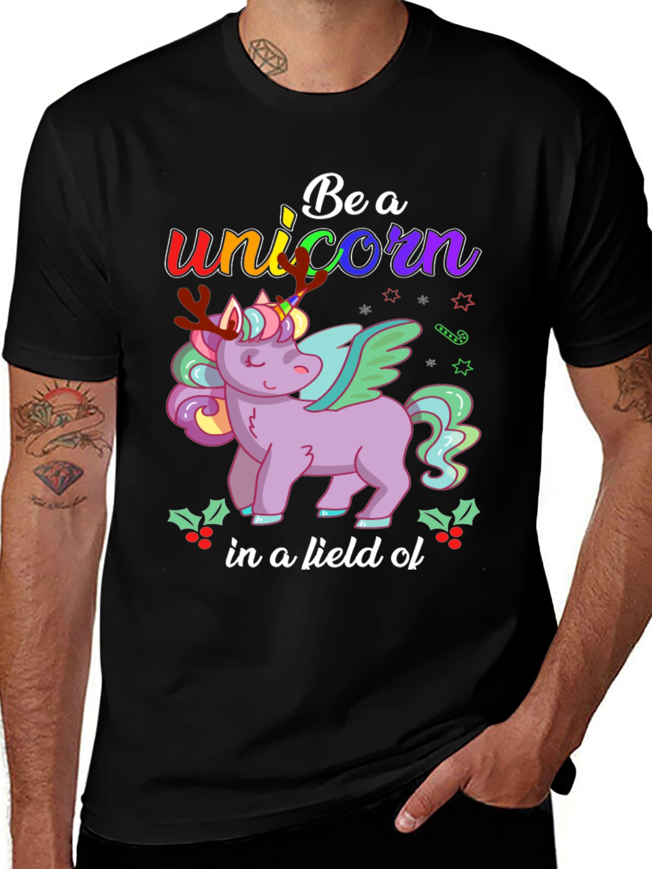 Be A Unicorn Tee - Christmas Unicorn