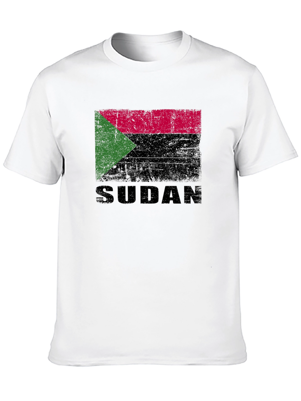 Sudan Flag T-Shirt - Black Cotton Tee
