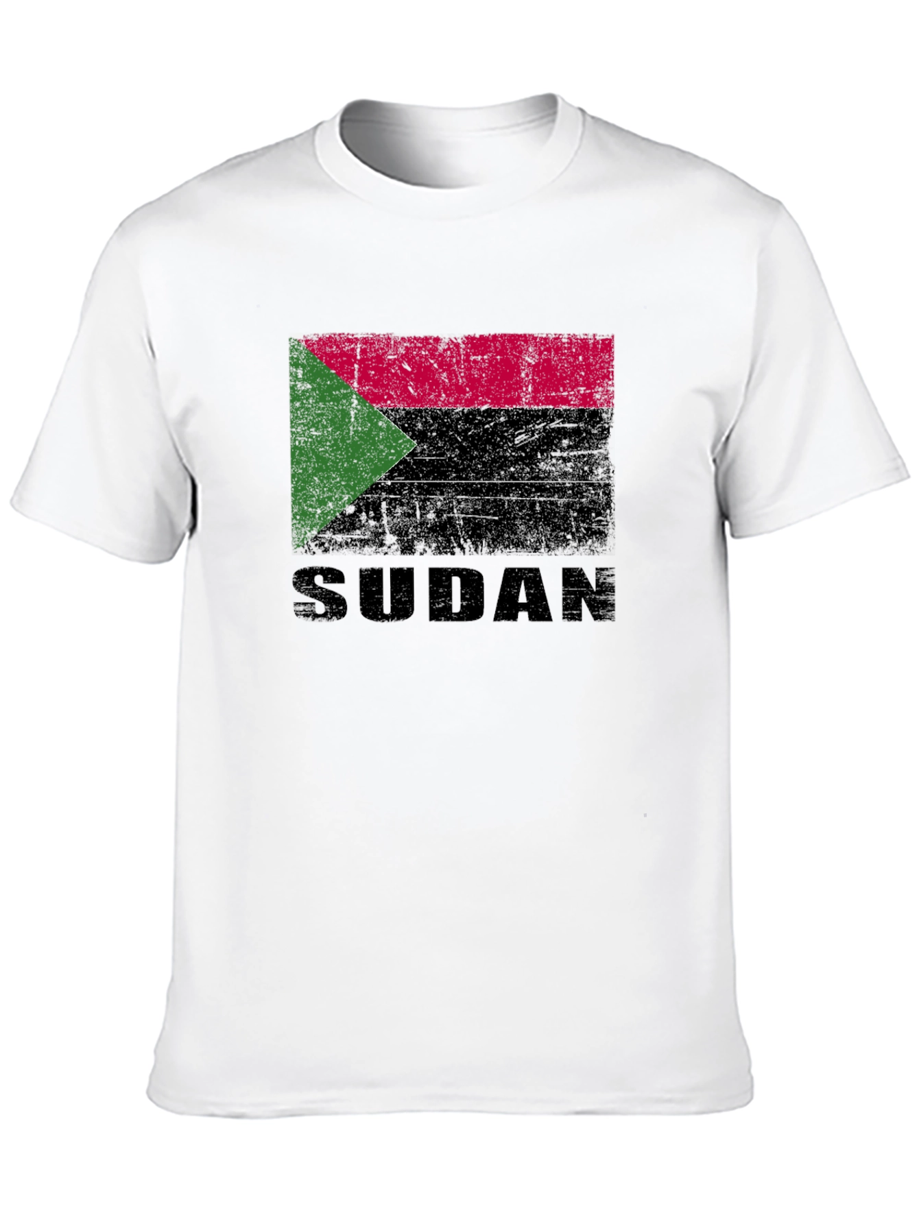 Sudan Flag T-Shirt - Black Cotton Tee