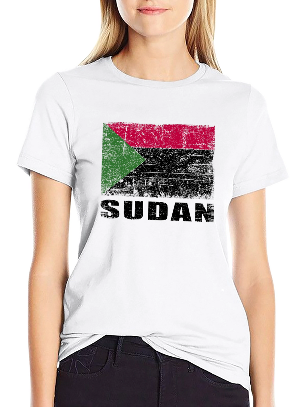 Sudan Flag T-Shirt - Black Cotton Tee