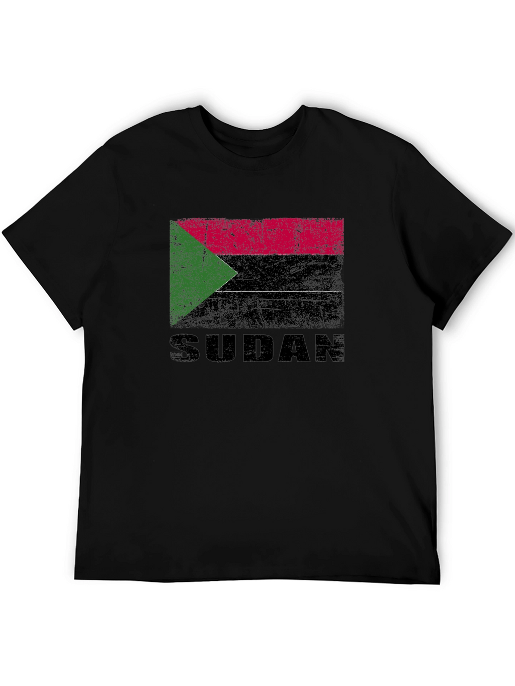 Sudan Flag T-Shirt - Black Cotton Tee