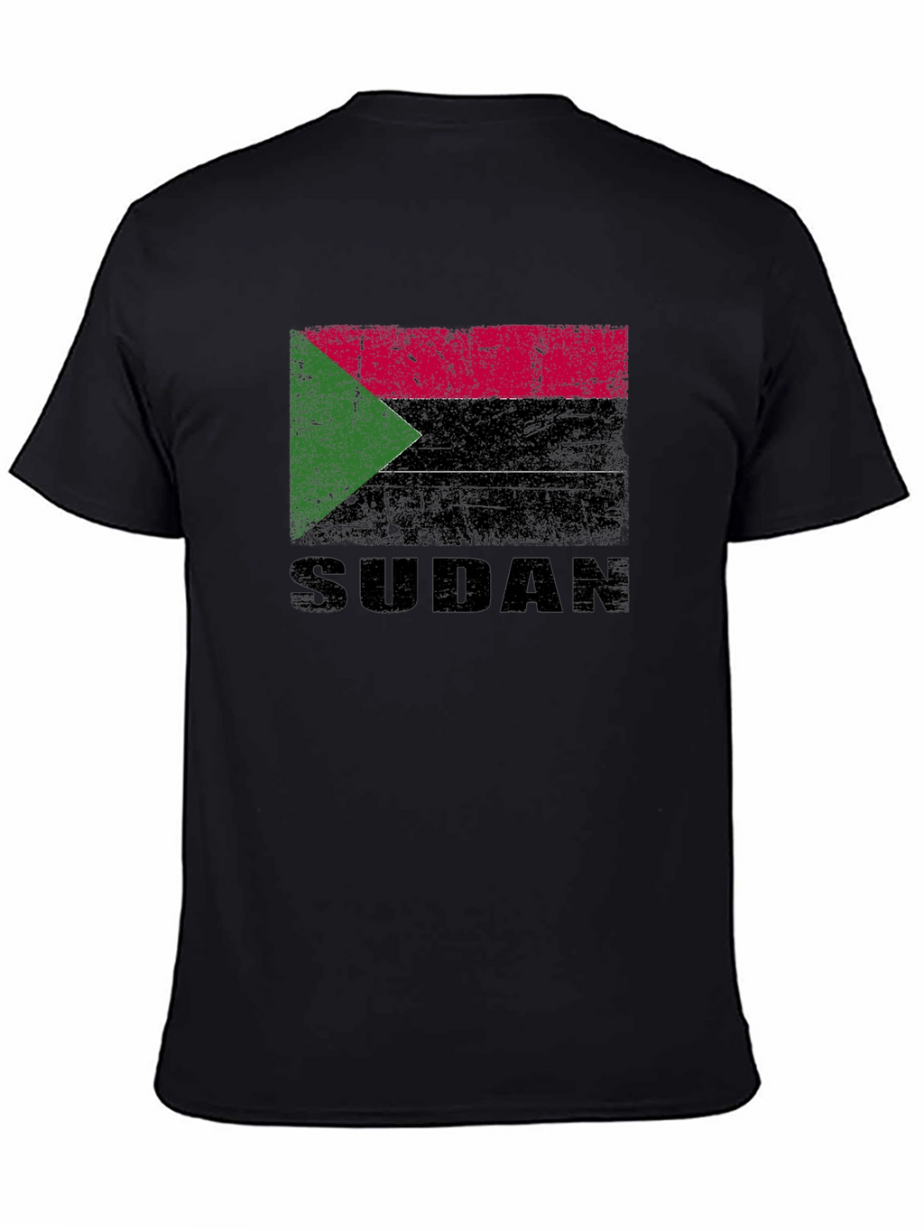 Sudan Flag T-Shirt - Black Cotton Tee