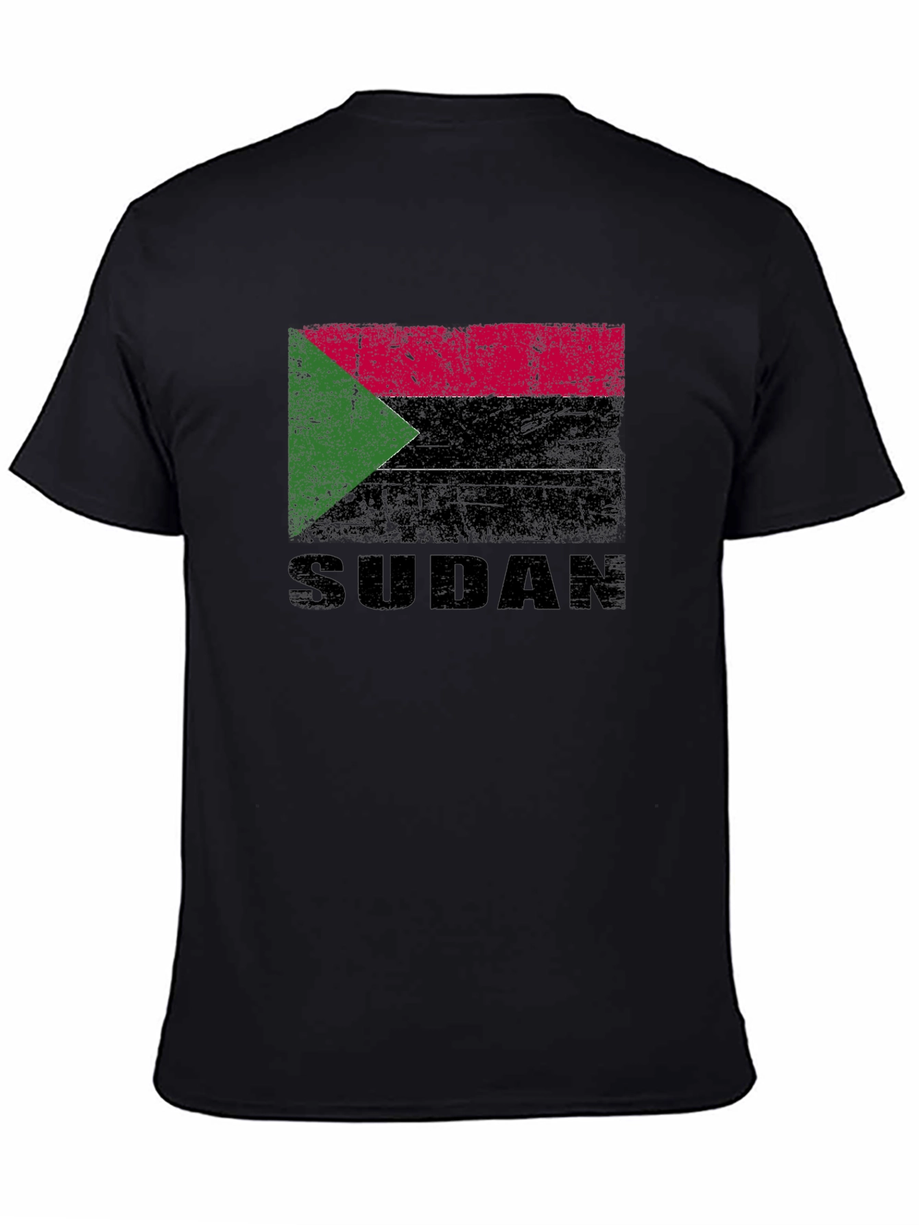 Sudan Flag T-Shirt - Black Cotton Tee