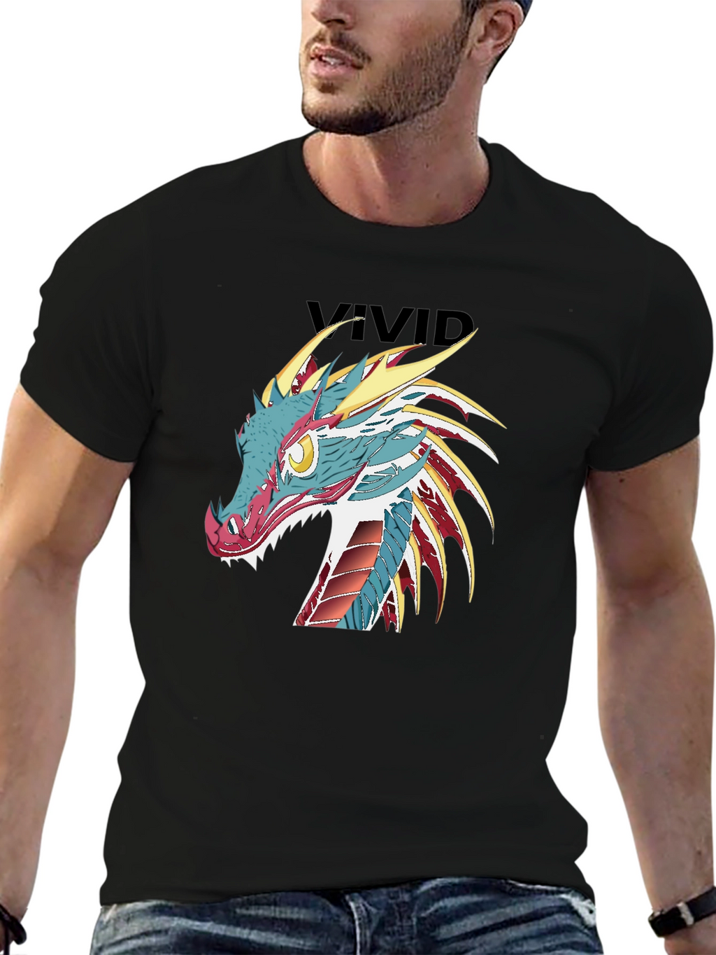 Dragon Graphic Black T-Shirt - Vivid Design