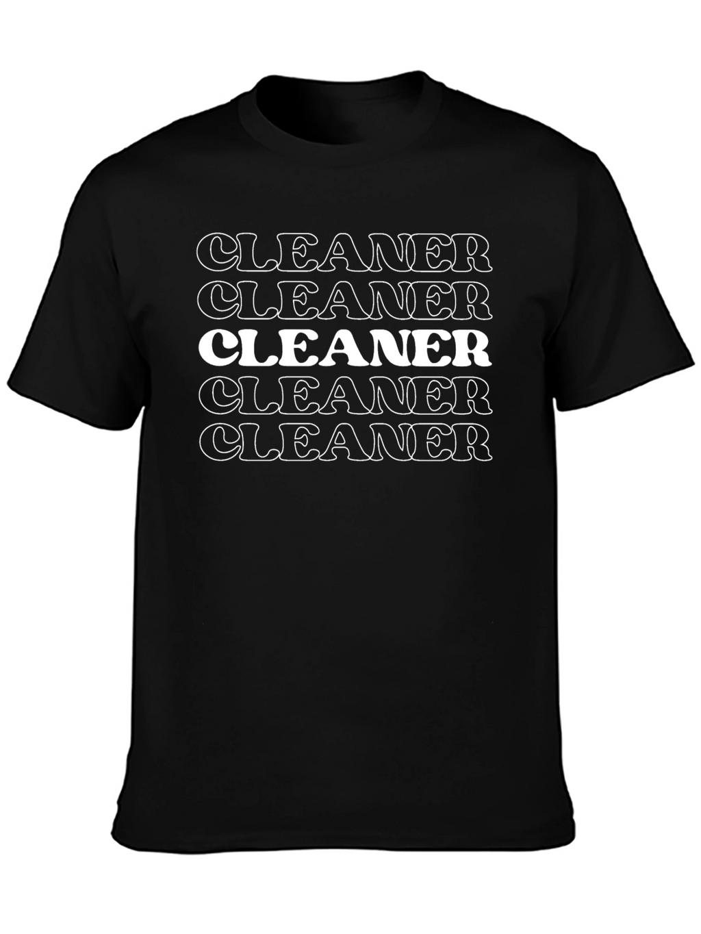Cleaner Graphic Tee - Black Cotton Comfort