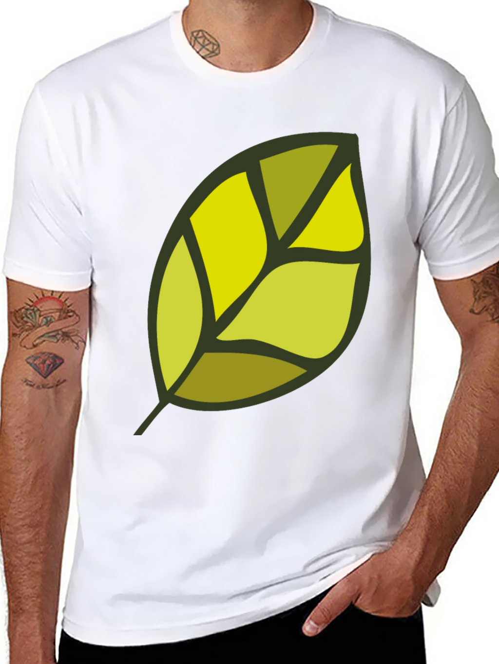 Leaf Graphic Black T-Shirt