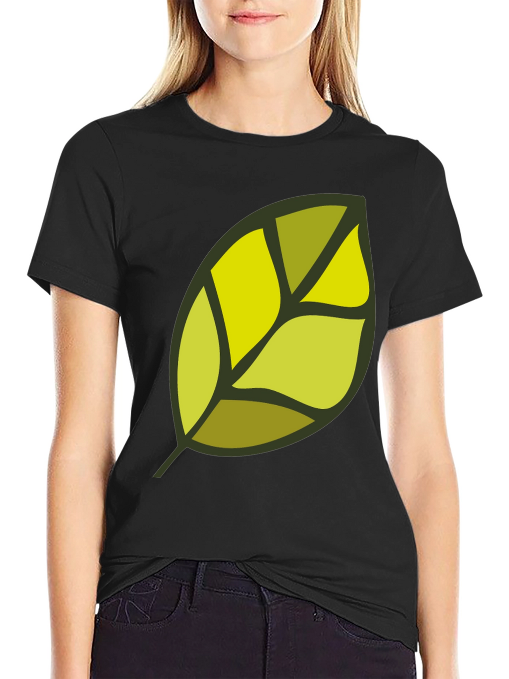 Leaf Graphic Black T-Shirt