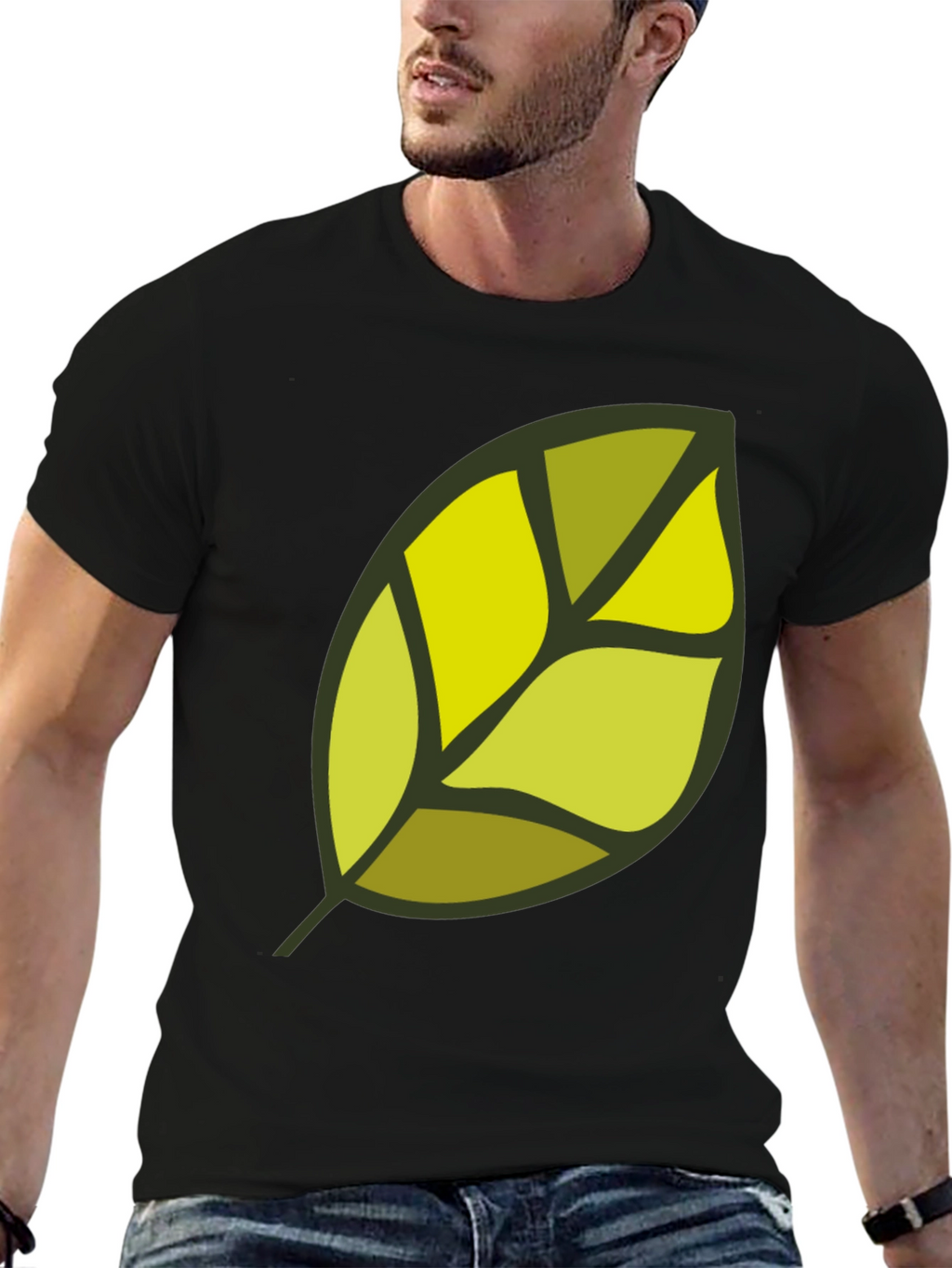 Leaf Graphic Black T-Shirt