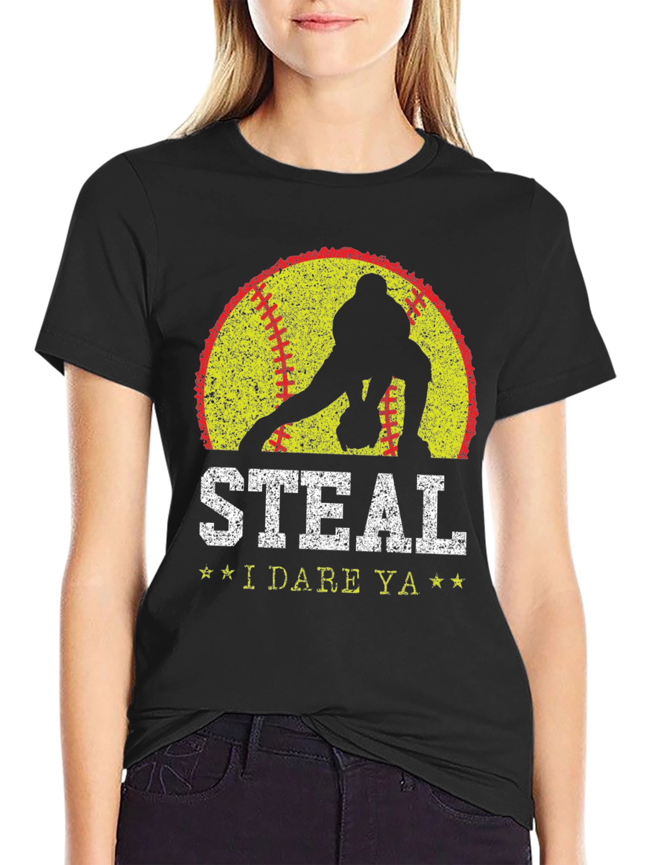 Steal I Dare Ya Softball Graphic T-Shirt
