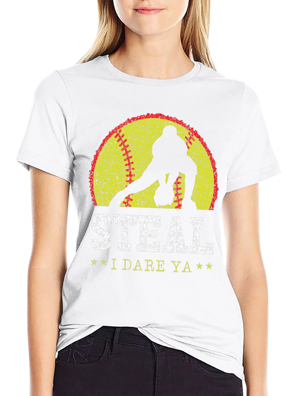 Steal I Dare Ya Softball Graphic T-Shirt