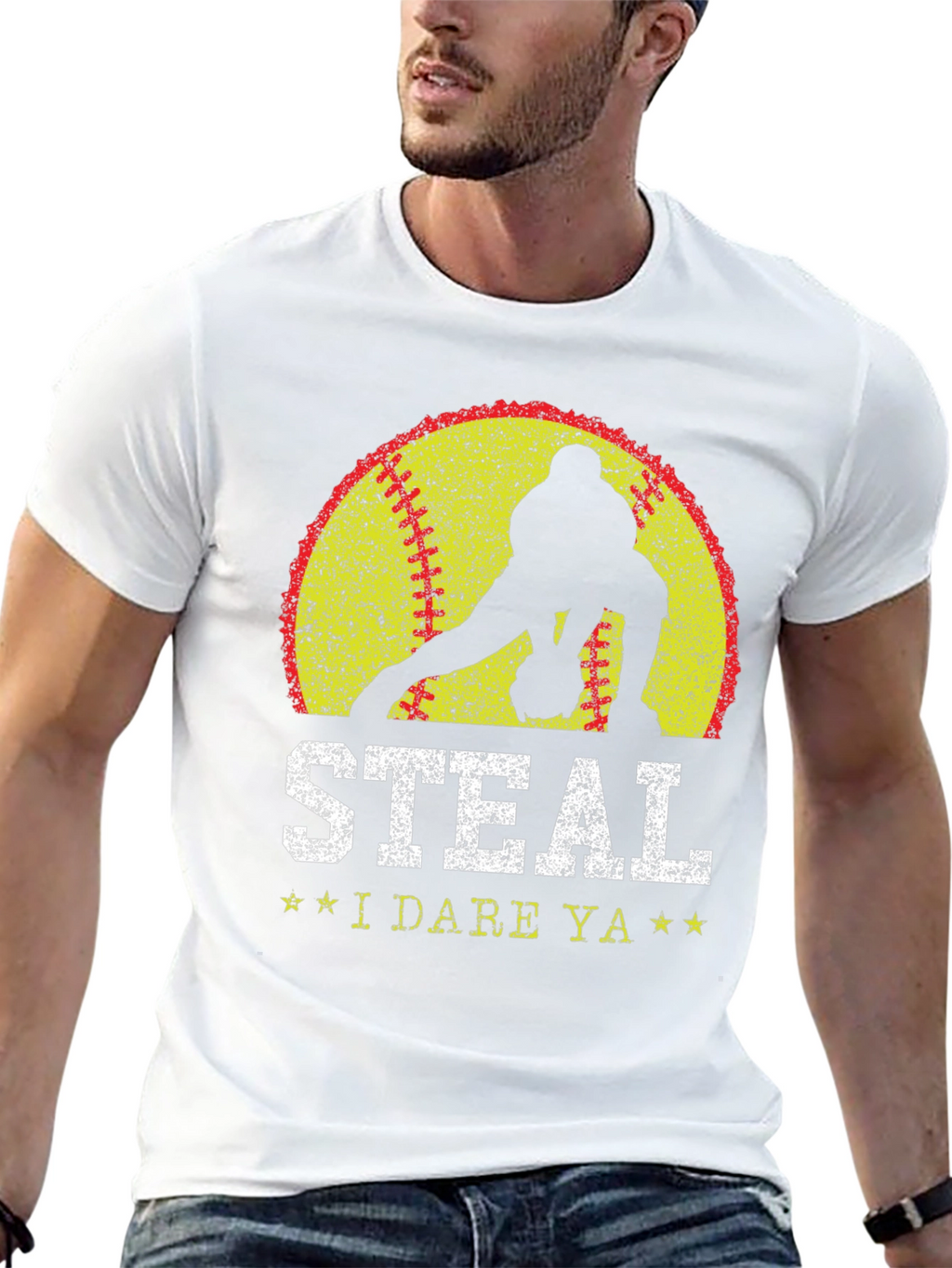 Steal I Dare Ya Softball Graphic T-Shirt