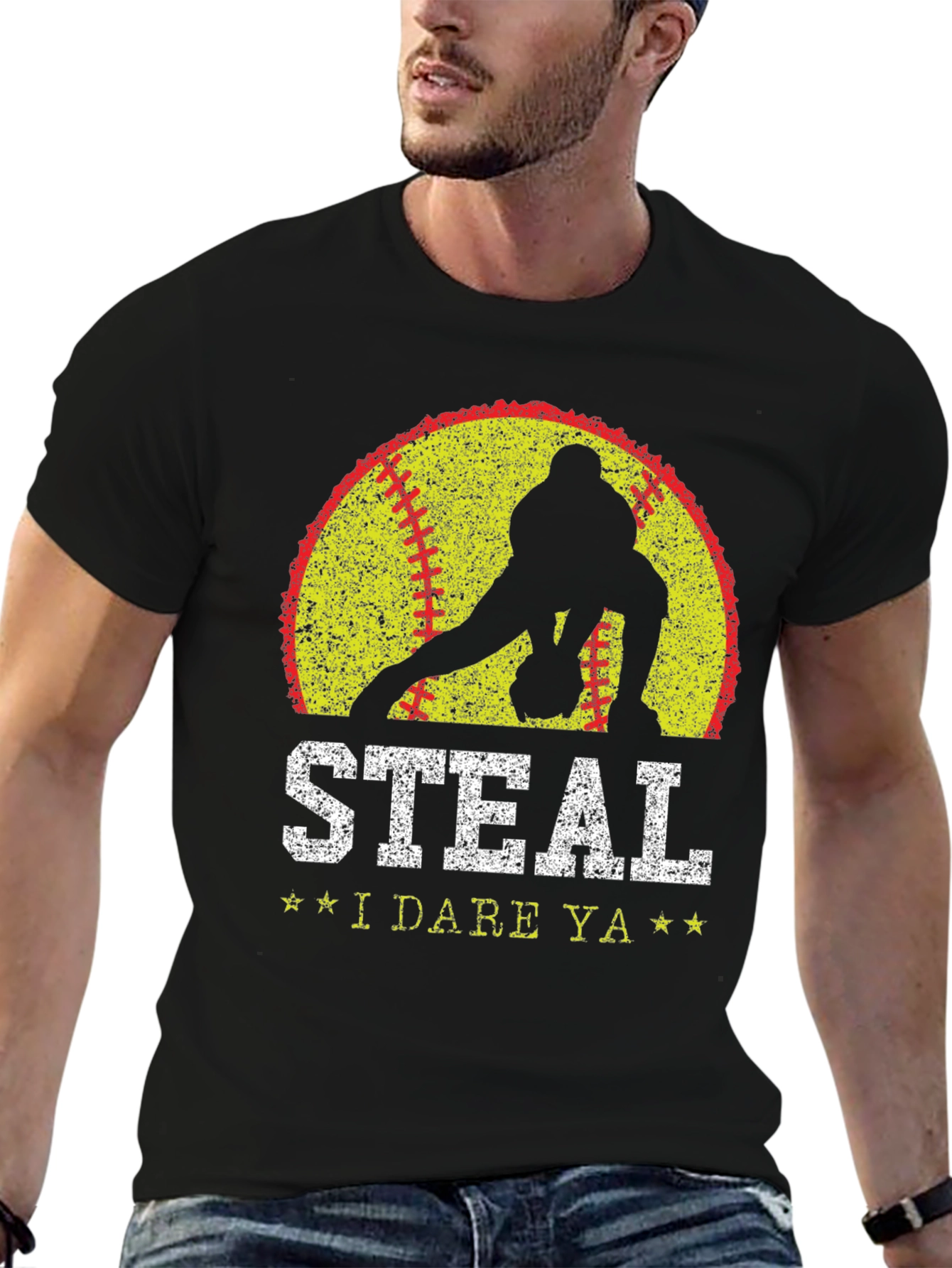 Steal I Dare Ya Softball Graphic T-Shirt