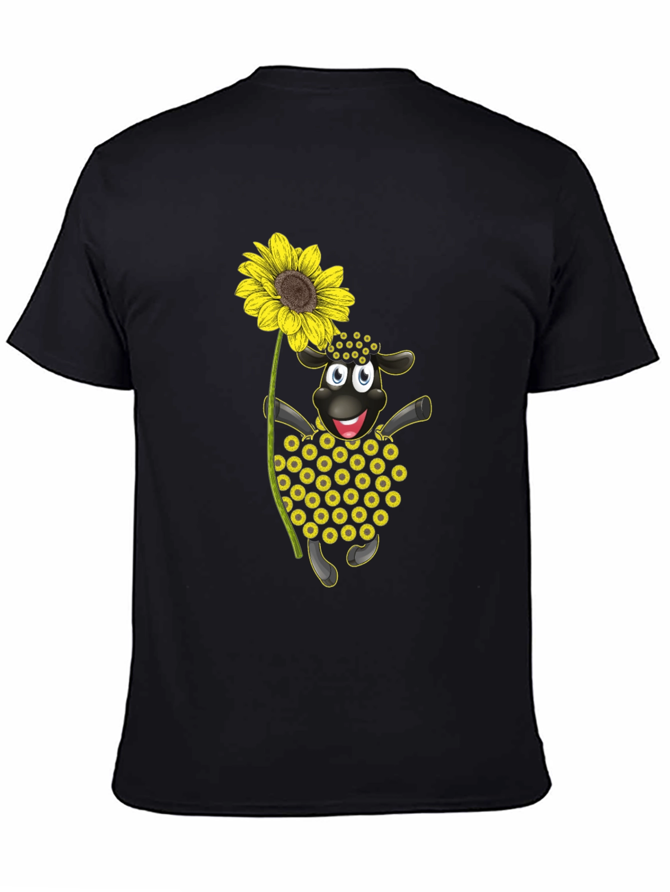 Sunflower Sheep Black T-Shirt