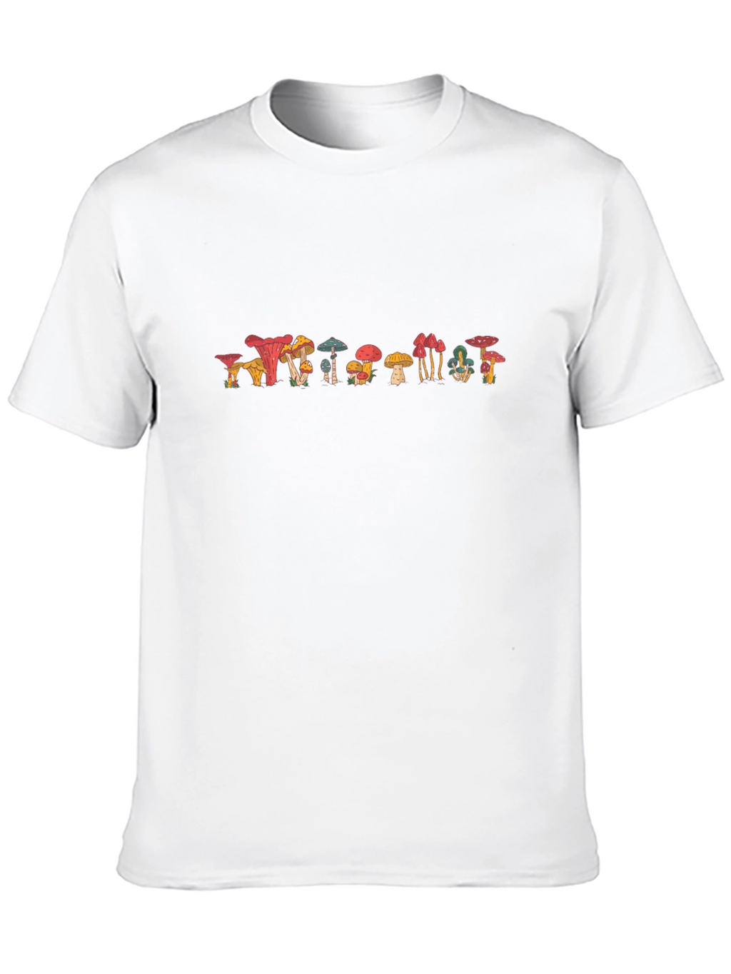 Funky Mushroom Graphic Tee - Black Cotton
