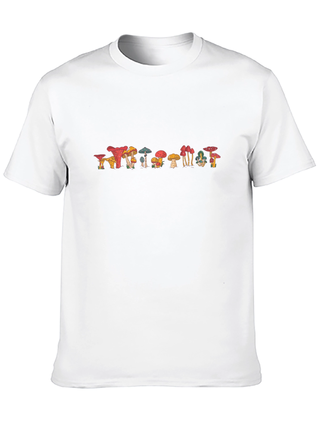 Funky Mushroom Graphic Tee - Black Cotton