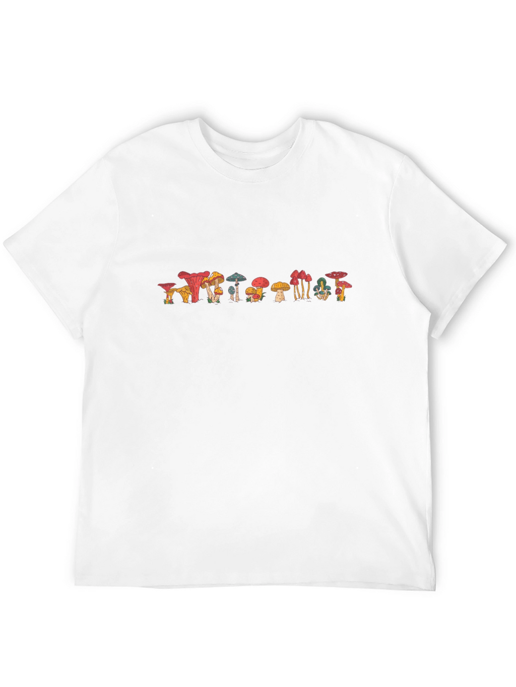 Funky Mushroom Graphic Tee - Black Cotton