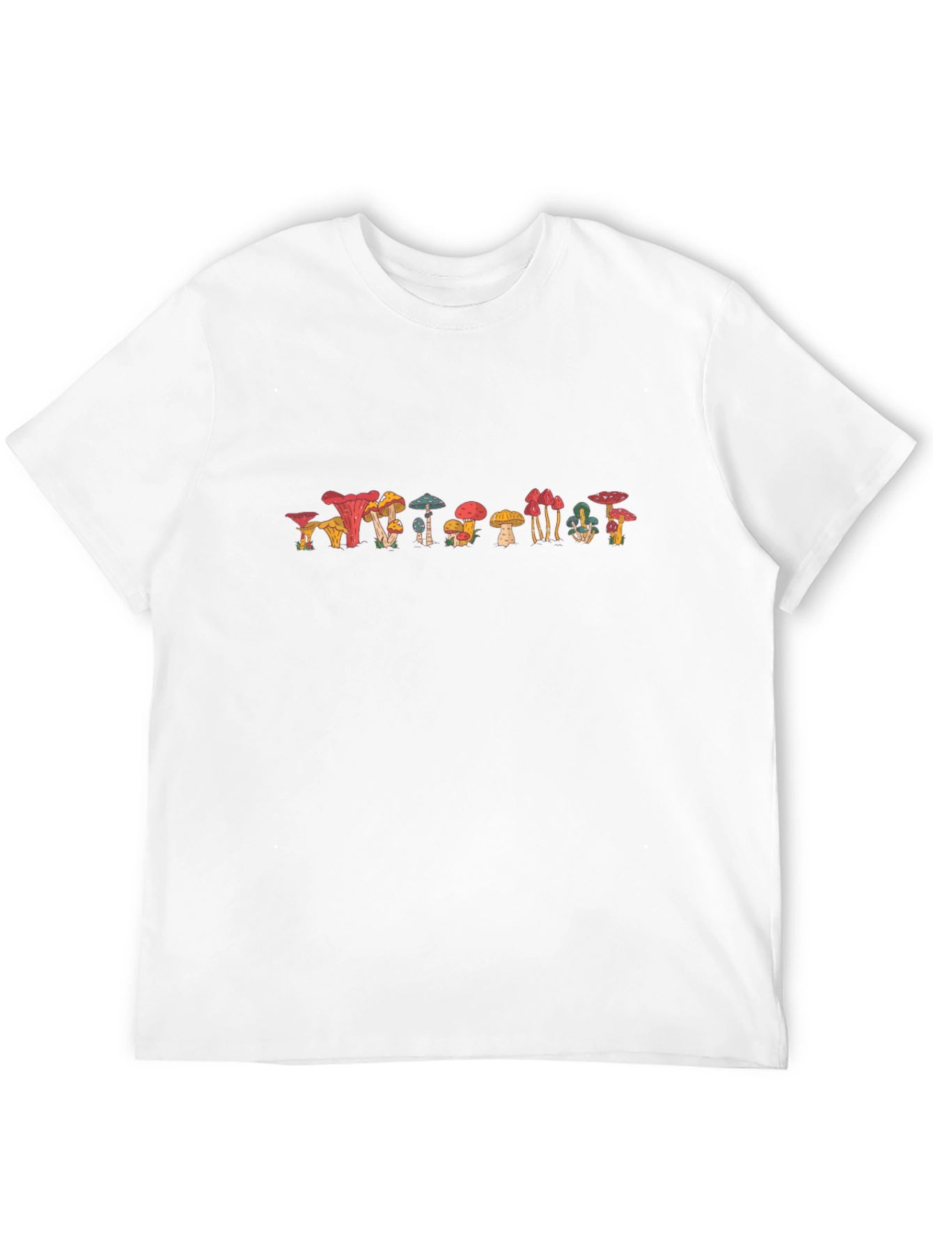 Funky Mushroom Graphic Tee - Black Cotton