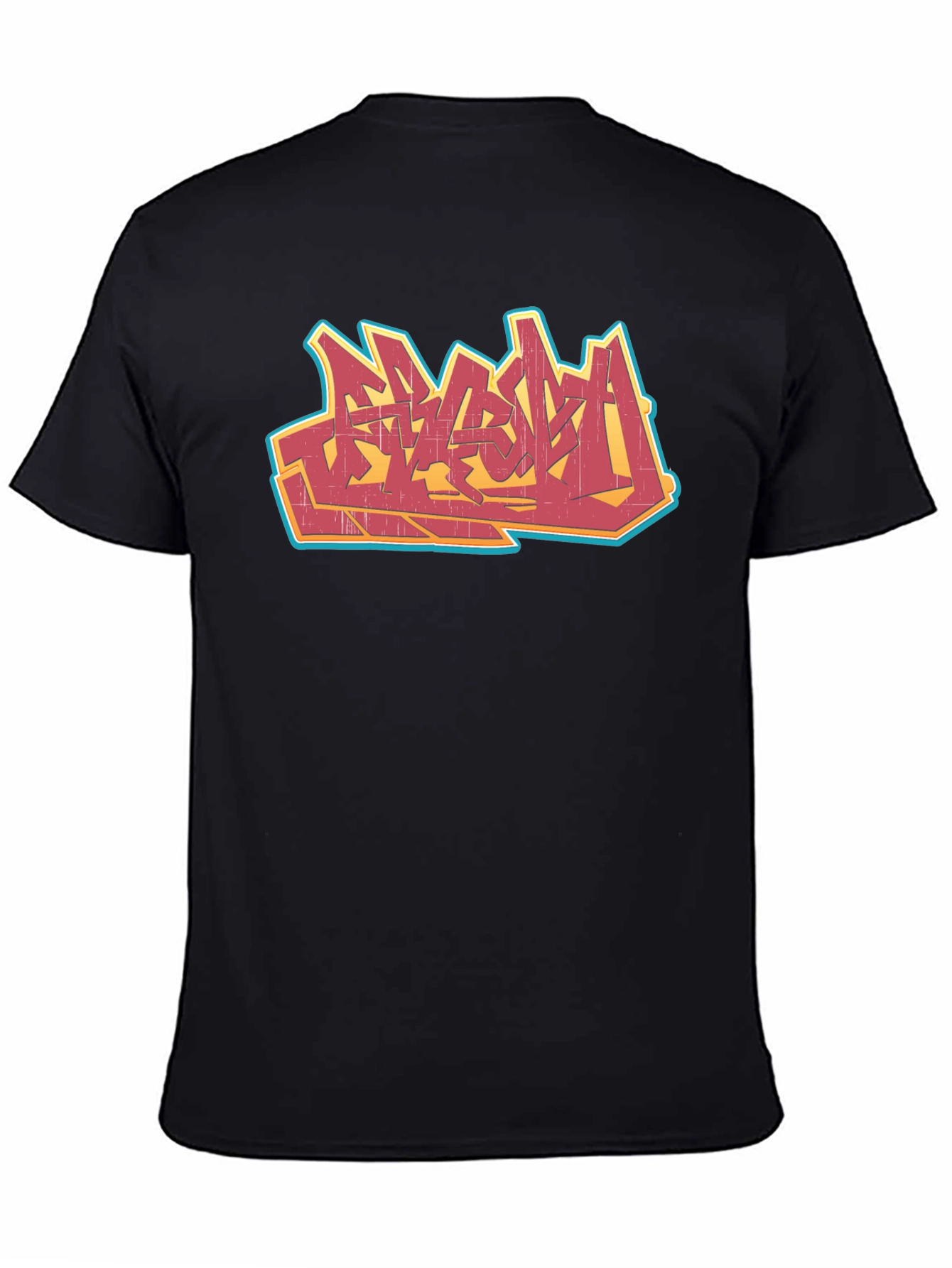 Urban Graffiti Graphic Tee - Black Cotton T-Shirt