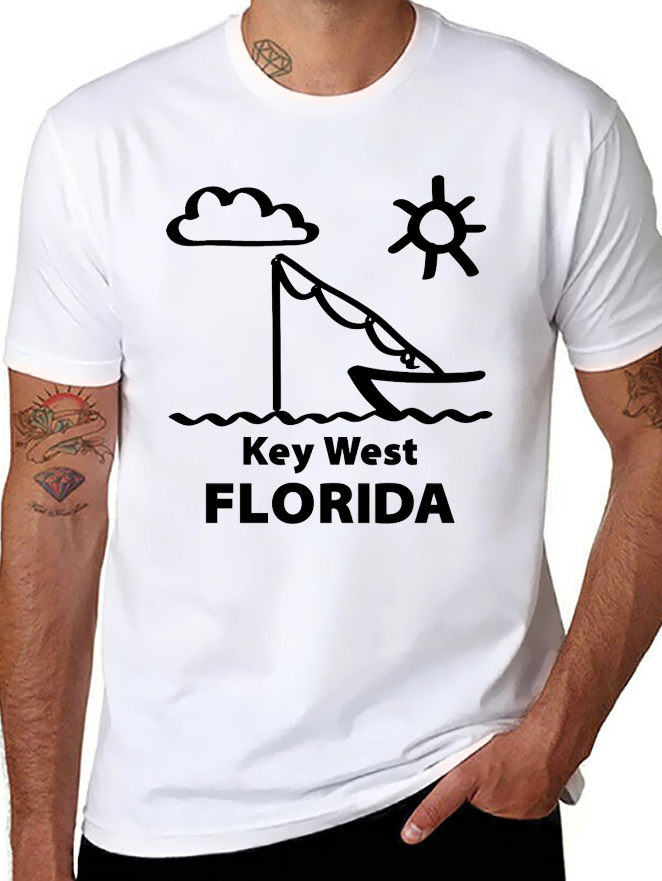 Key West Florida Graphic Tee - Black