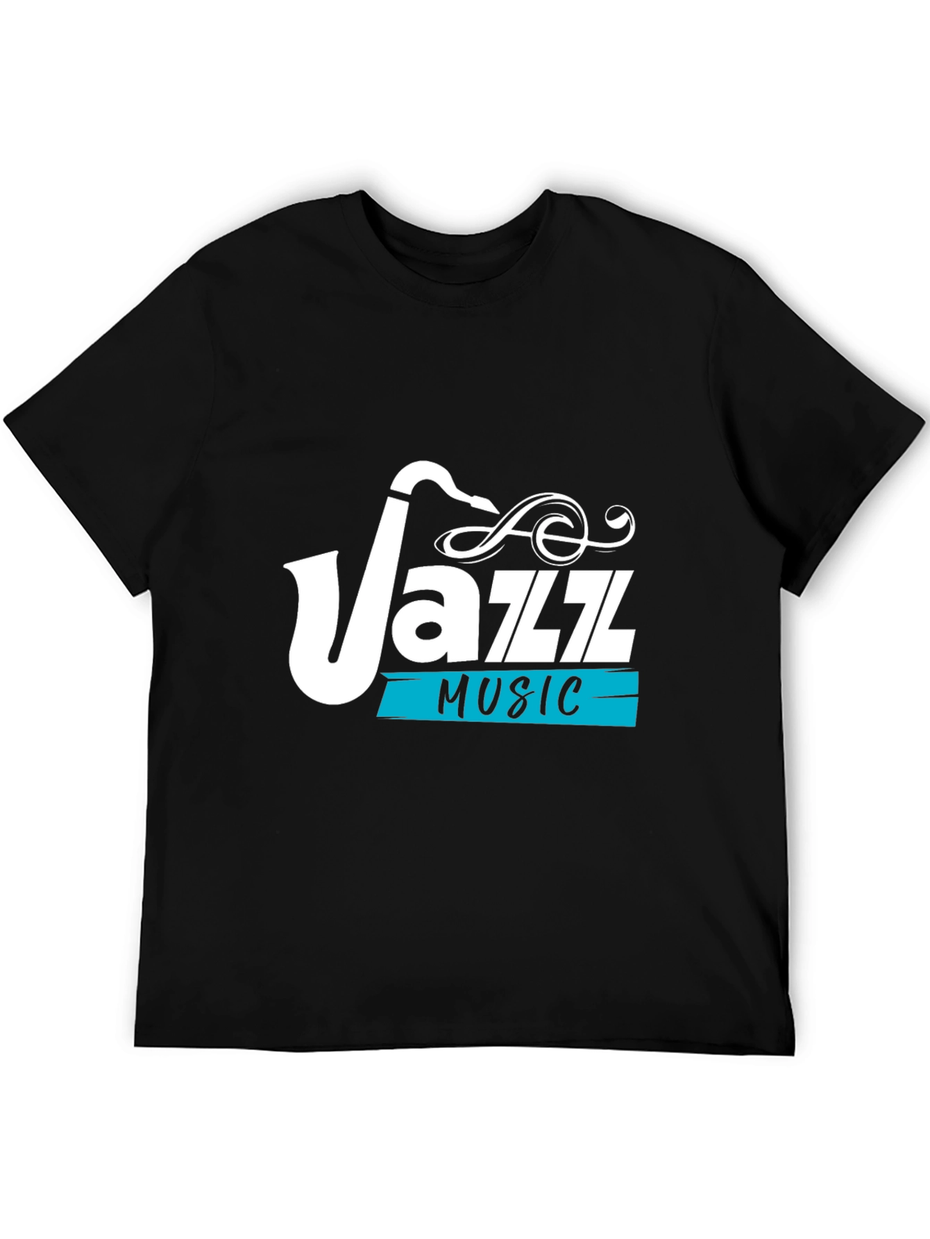 Jazz Music Saxophone Graphic Black T-Shirt