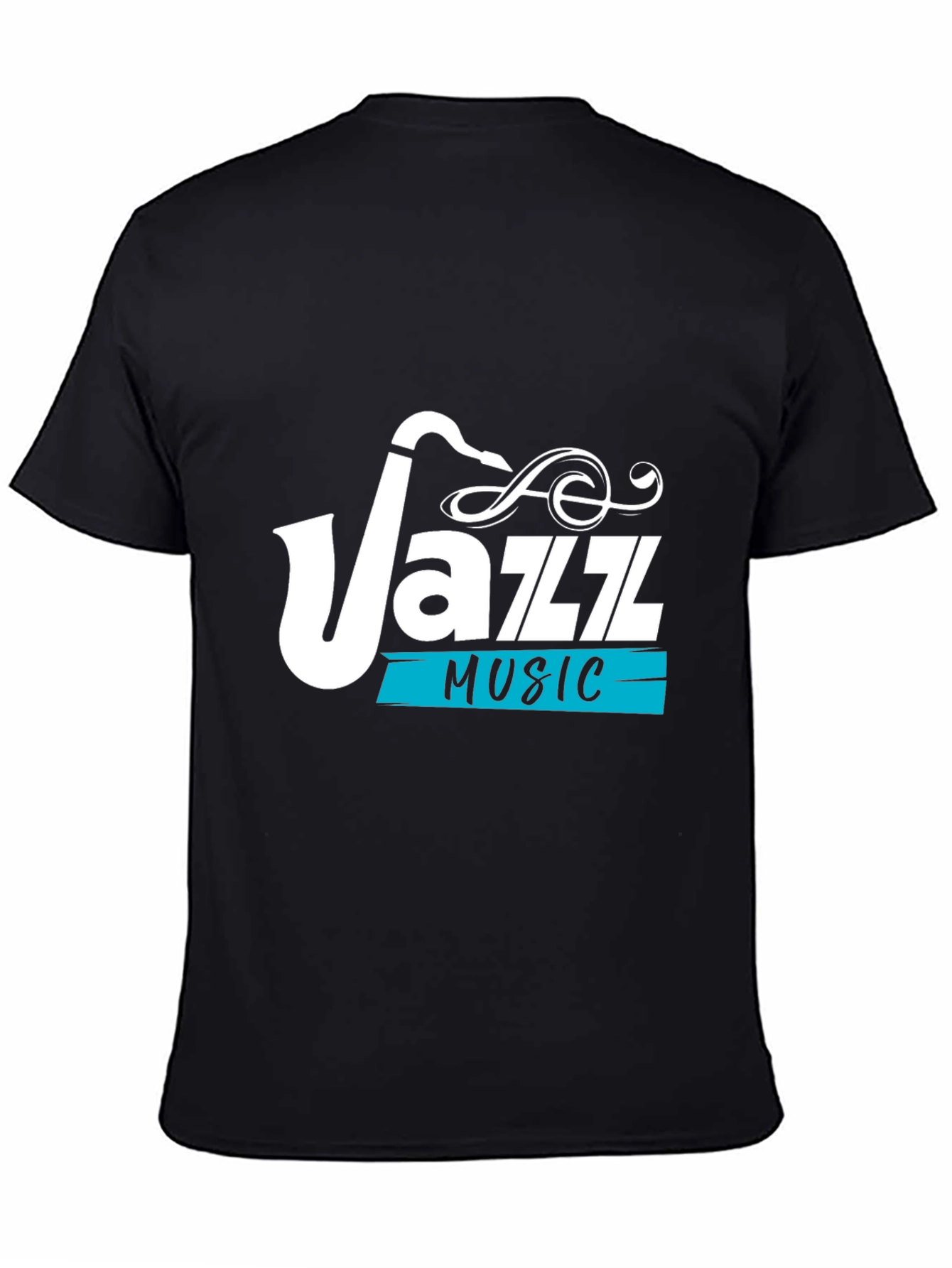 Jazz Music Saxophone Graphic Black T-Shirt