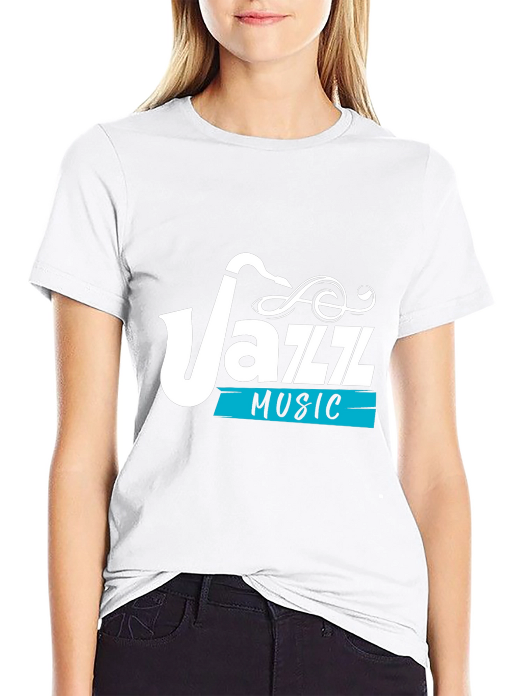 Jazz Music Saxophone Graphic Black T-Shirt