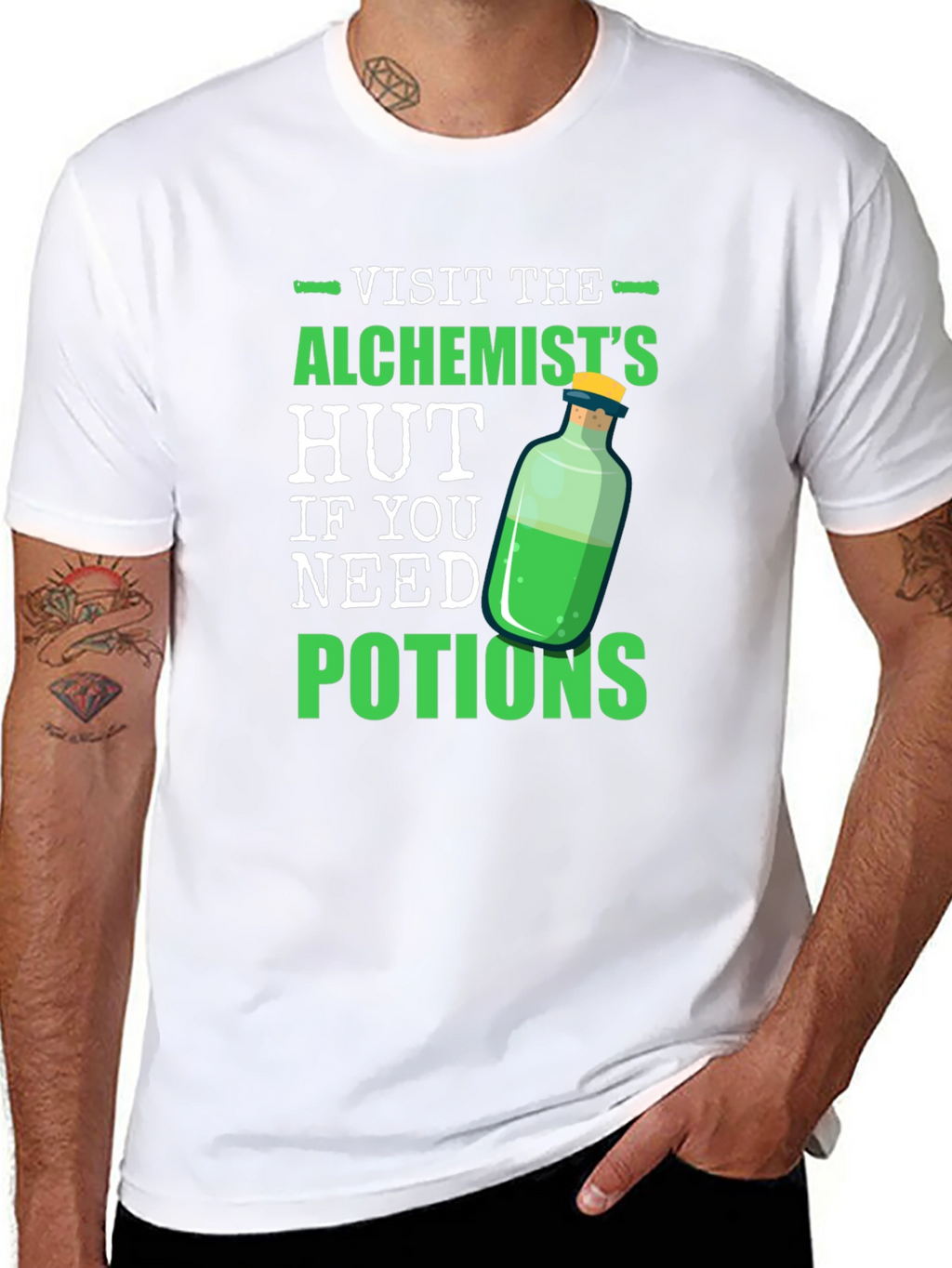 Alchemists Hut Potion T-Shirt Novelty Graphic Tee