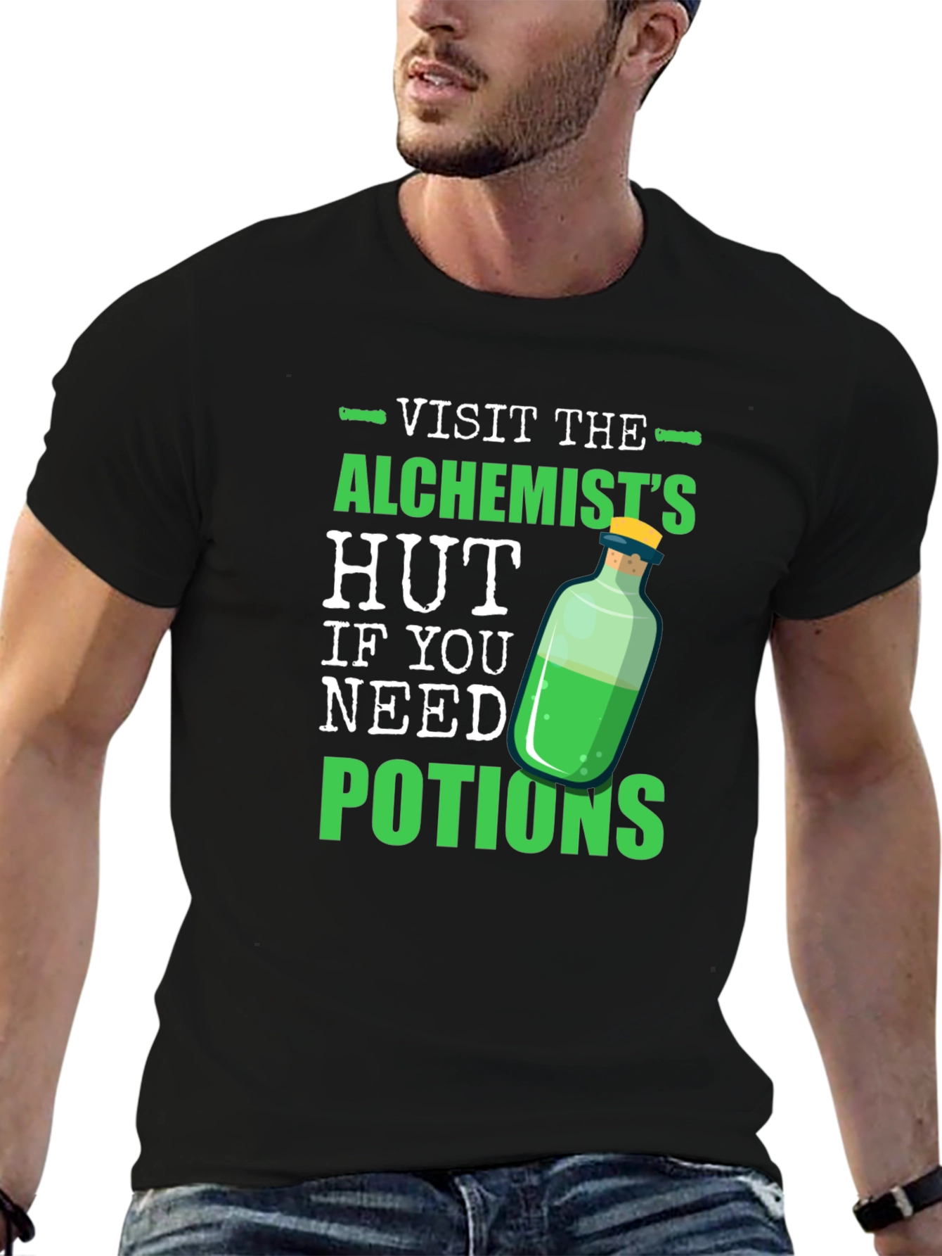 Alchemists Hut Potion T-Shirt Novelty Graphic Tee