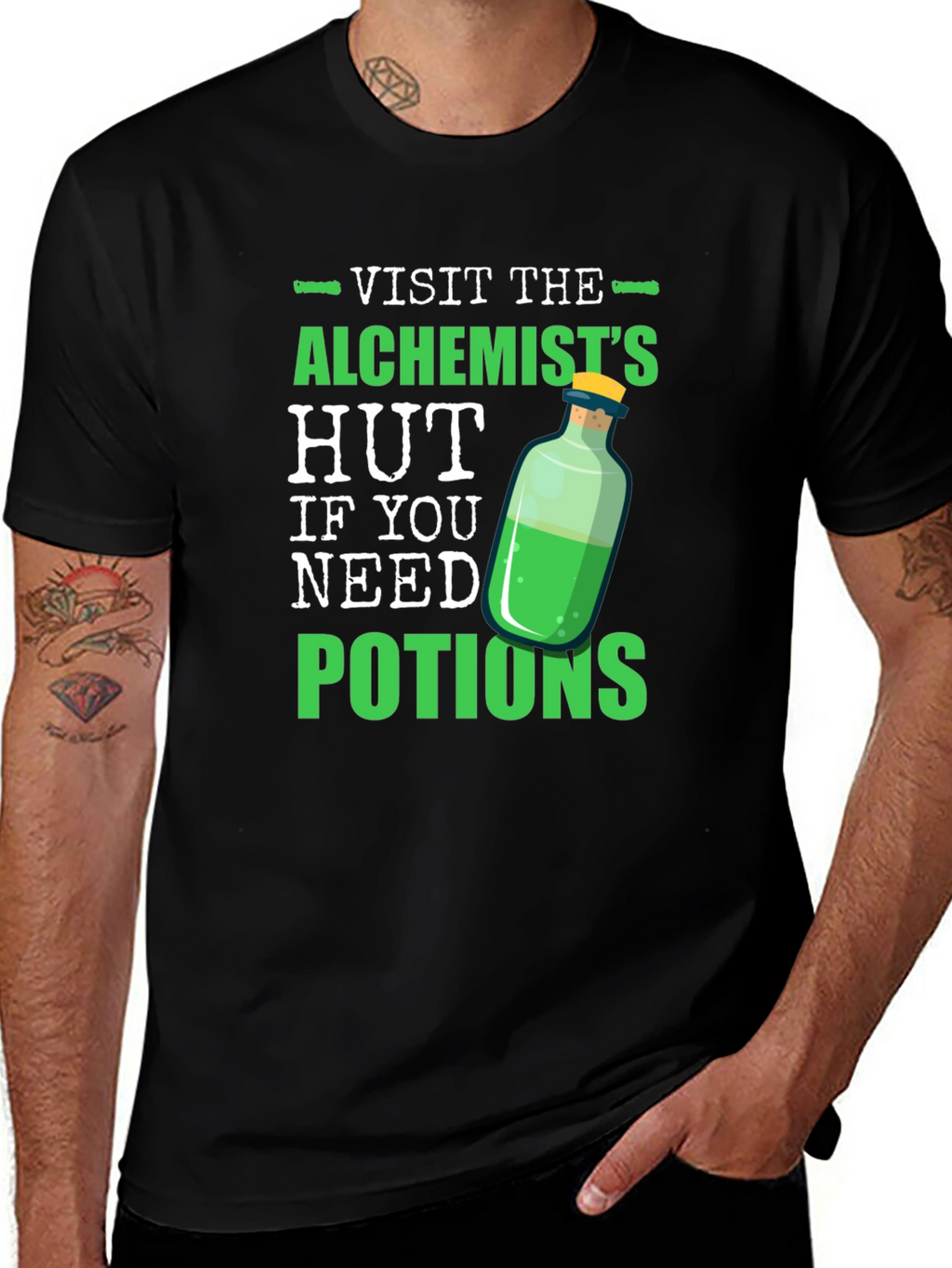 Alchemists Hut Potion T-Shirt Novelty Graphic Tee