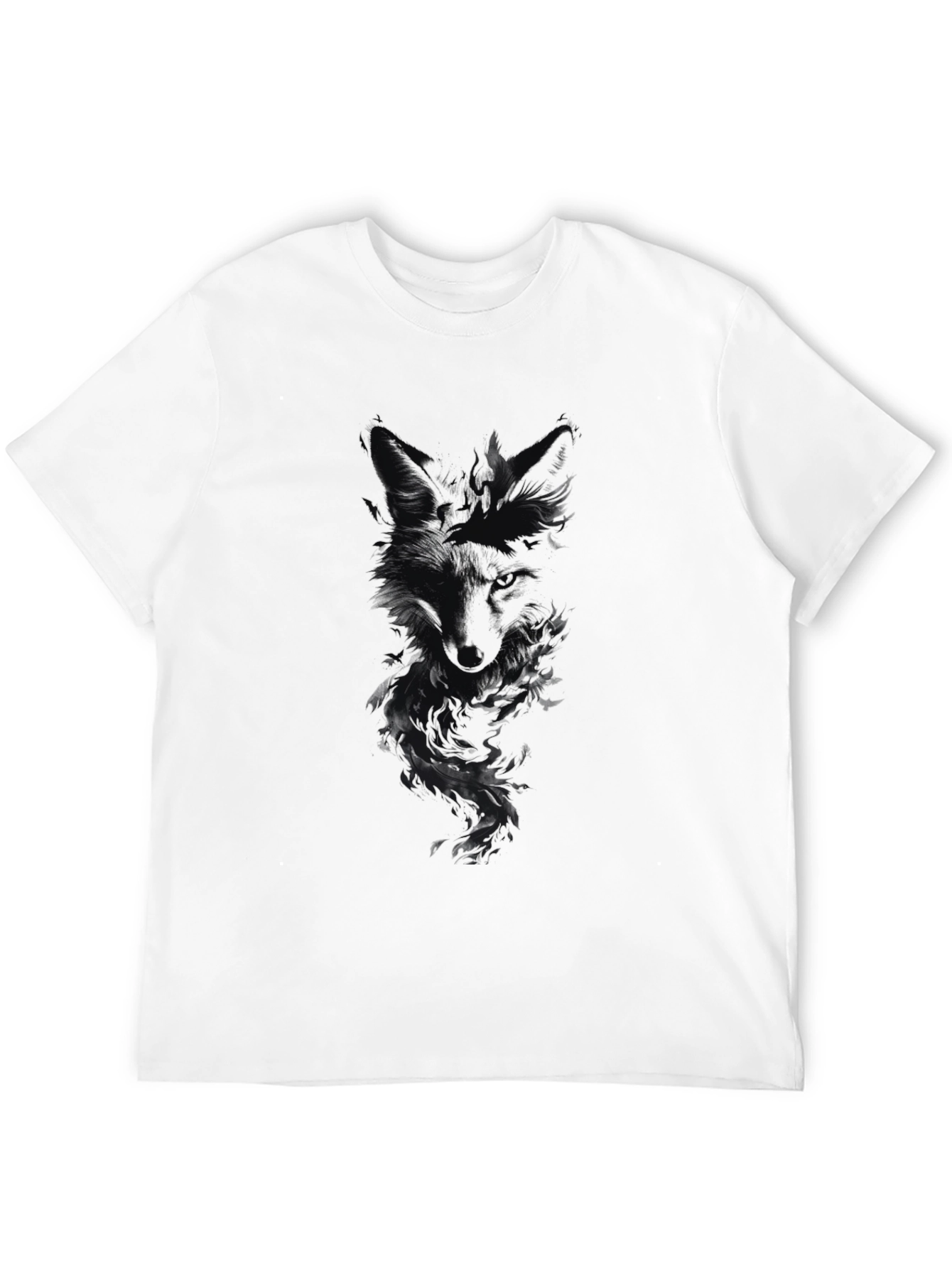 Dark Fox Graphic Print Mens Black T-Shirt