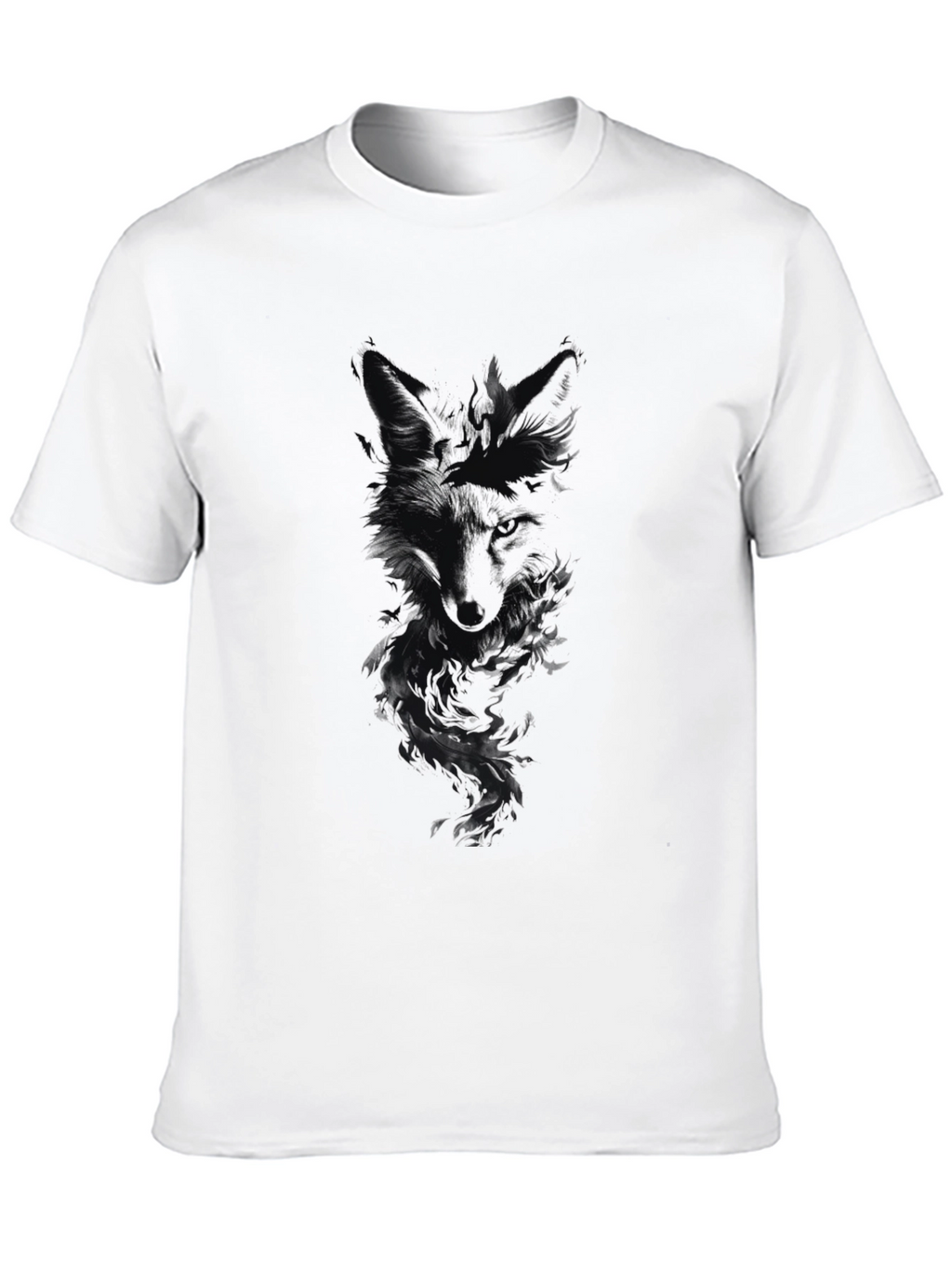 Dark Fox Graphic Print Mens Black T-Shirt