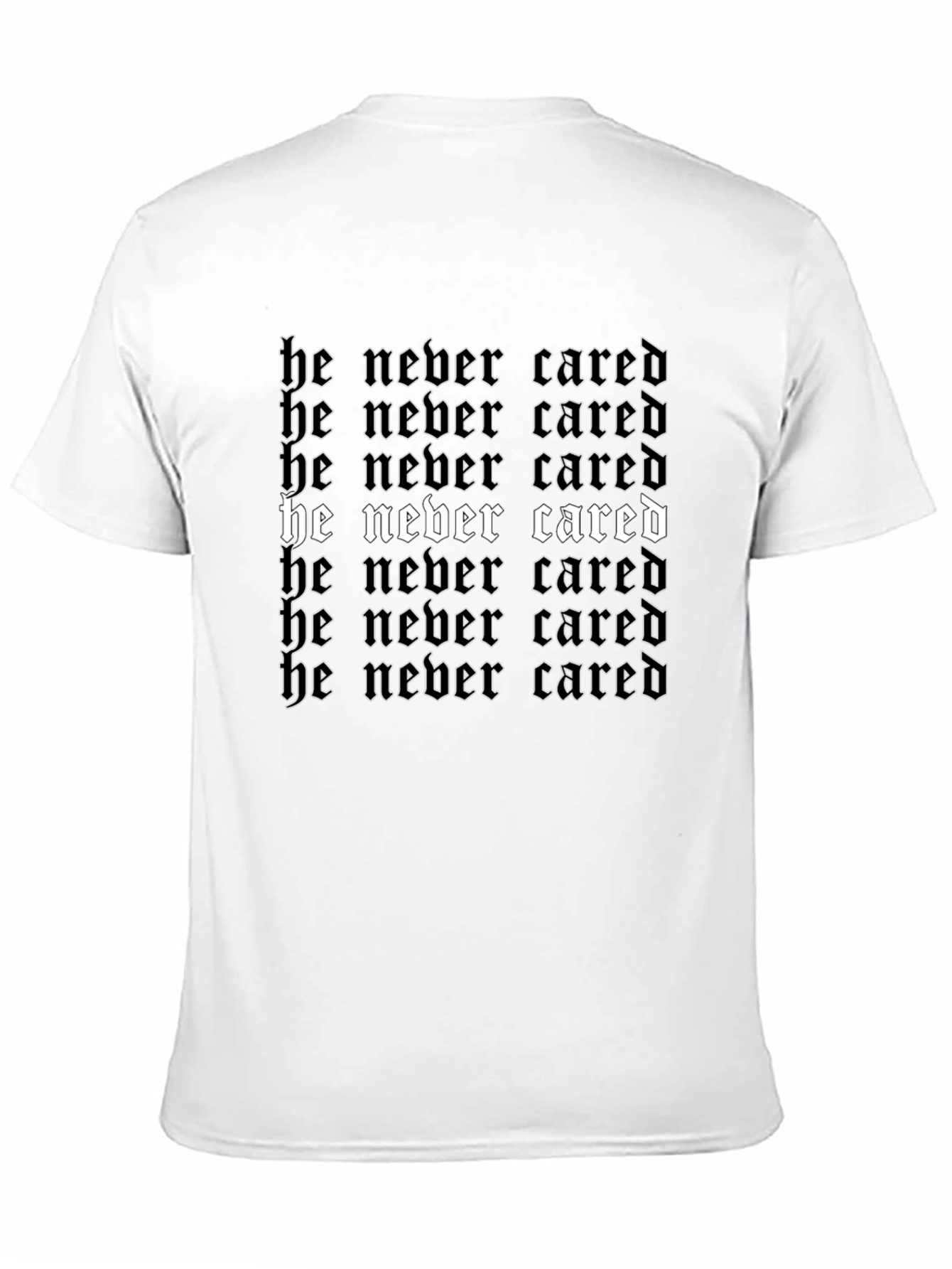 He Never Cared Graphic Tee - Black