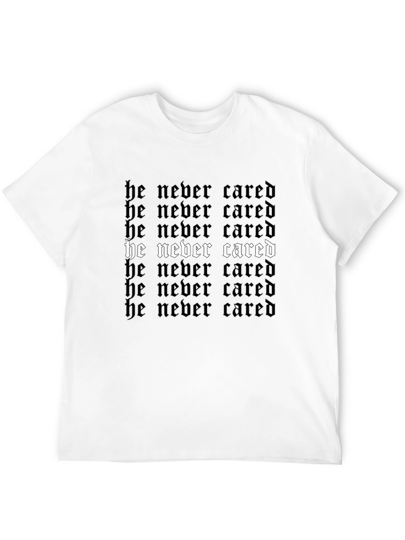 He Never Cared Graphic Tee - Black