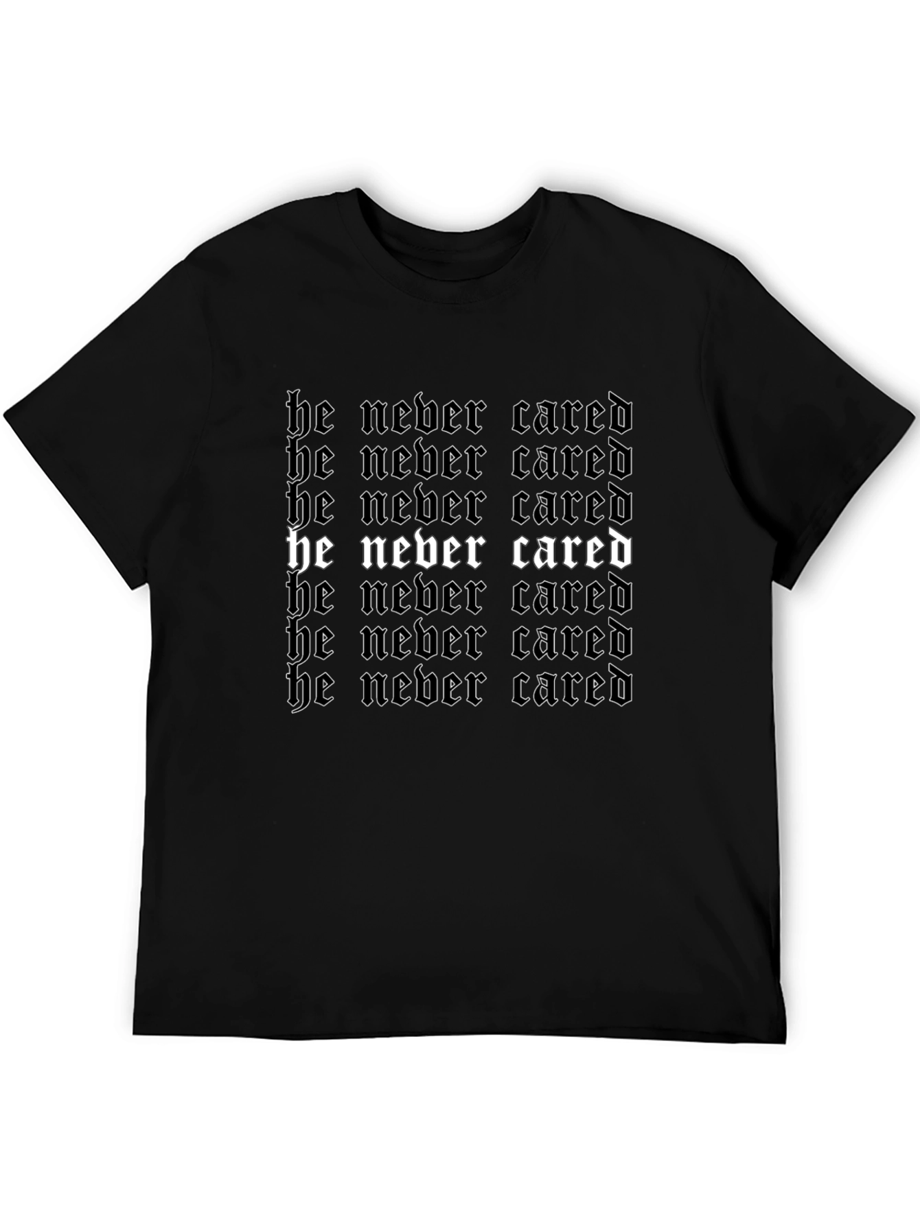 He Never Cared Graphic Tee - Black