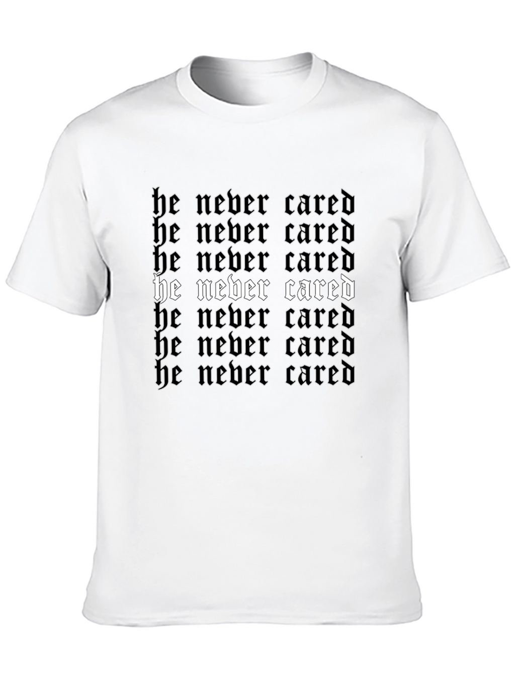 He Never Cared Graphic Tee - Black