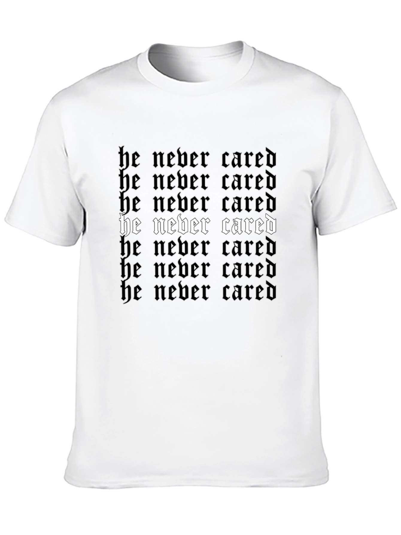 He Never Cared Graphic Tee - Black